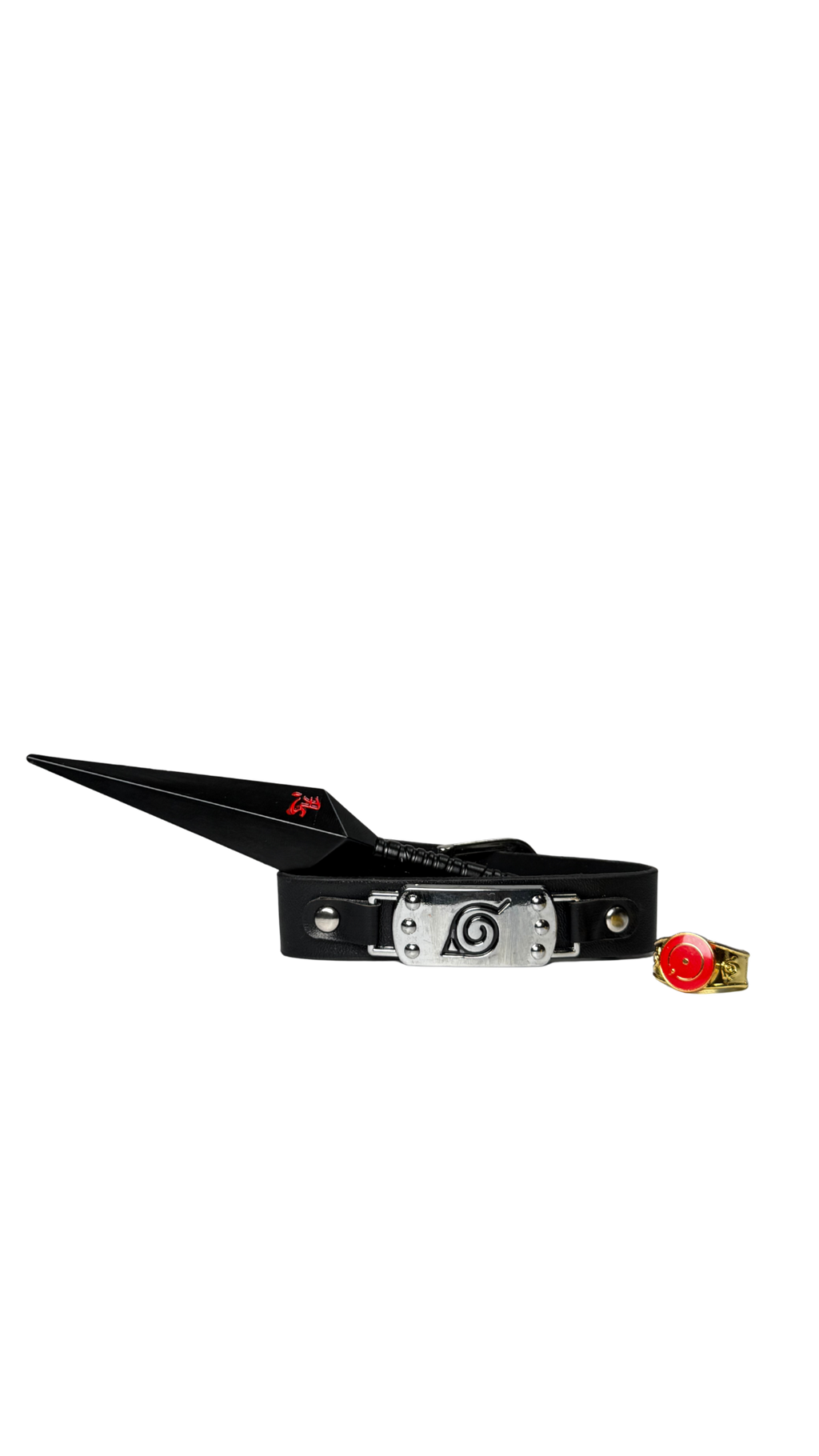 Naruto Kunai Headband & Akatsuki Ring Set - Konoha Ninja Gear | Hellzone