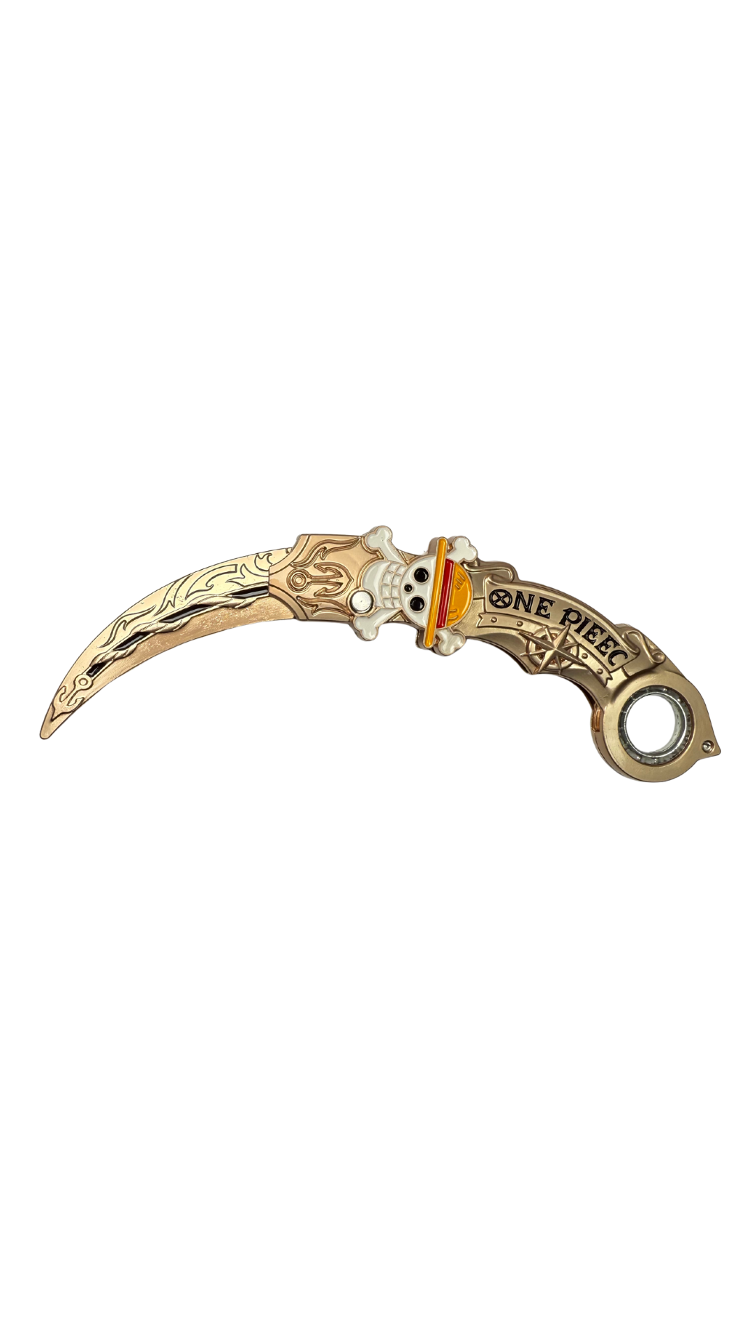 One Piece Jolly Roger Gold Karambit Knife | Hellzone
