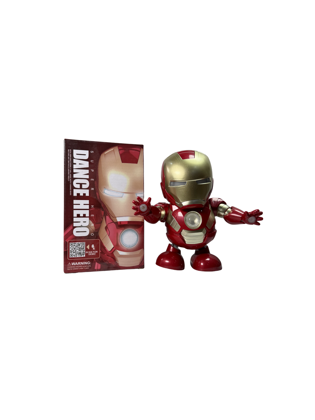 Dance Hero Iron Man | Interactive Chibi Dancing Iron Man Toy Figure with Glowing Repulsors & Arc Reactor