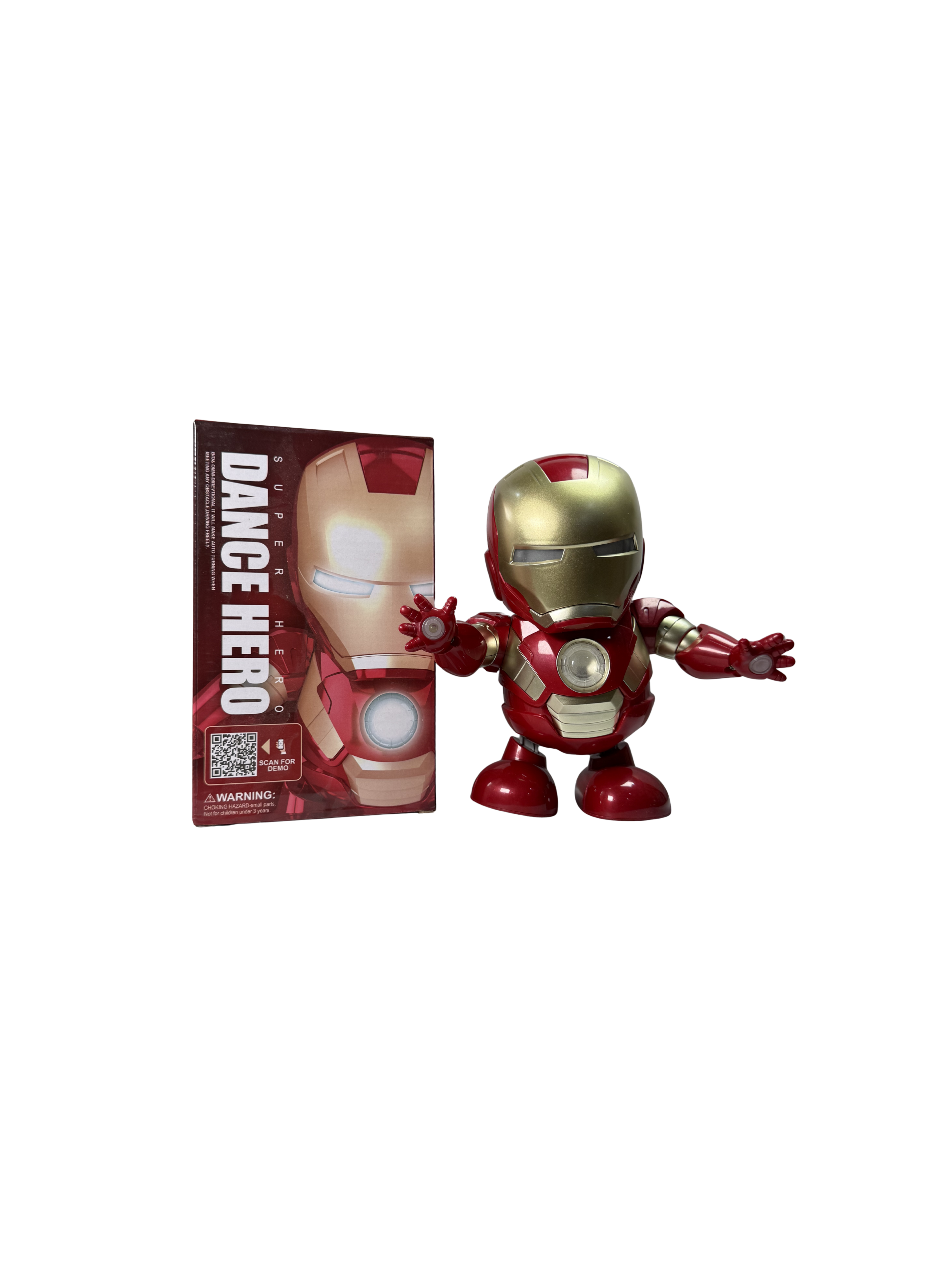 Dance Hero Iron Man | Interactive Chibi Dancing Iron Man Toy Figure with Glowing Repulsors & Arc Reactor