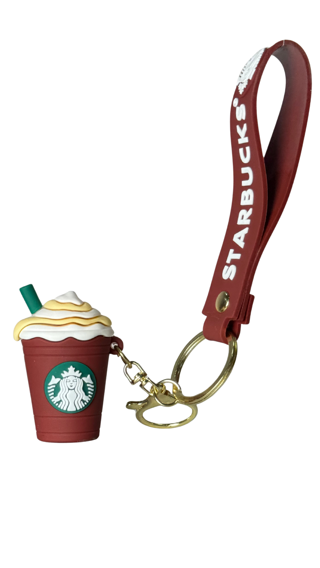 Starbucks Coffee Cup Dark Red Branded Wrist Strap Keychain | Hellzone