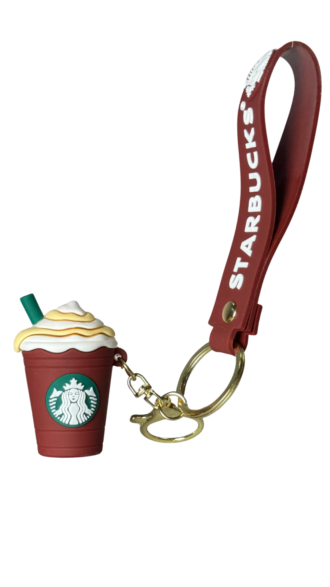 Starbucks Coffee Cup Dark Red Branded Wrist Strap Keychain | Hellzone