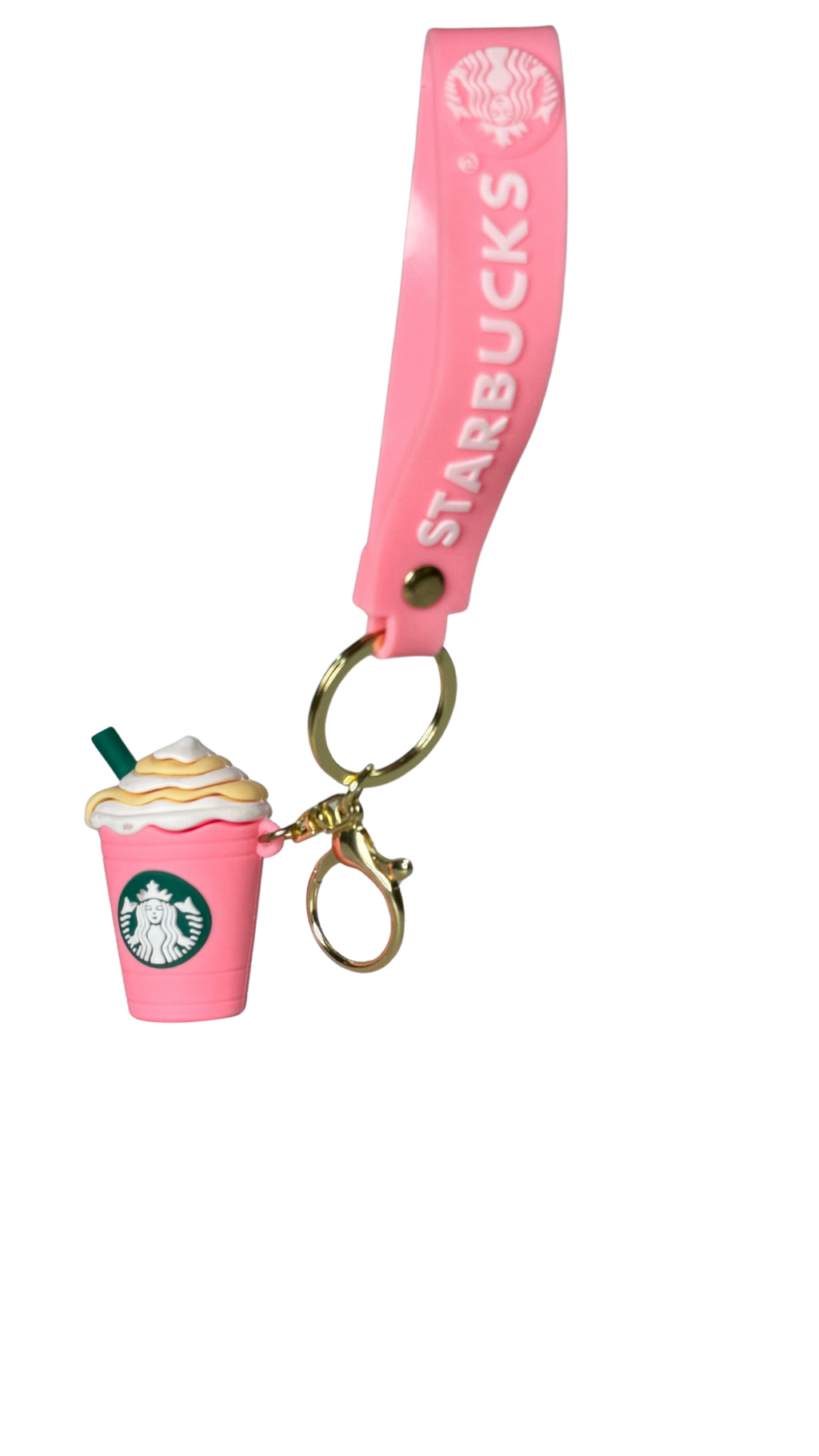 Starbucks Pink Coffee Cup with Branded Wrist Strap Keychain | Hellzone
