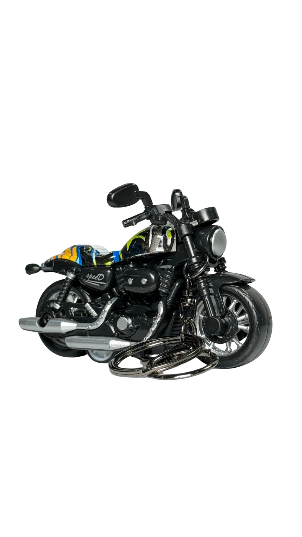 Racing Sport Motorcycle Black & Yellow Detailed Replica Keychain | Hellzone