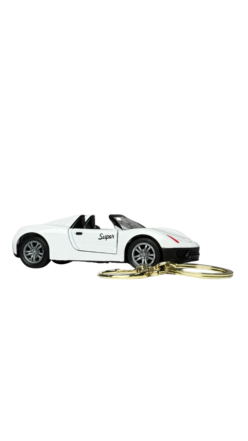 Toyota Supra Style Sports Car White Finish with Functional Opening Doors Keychain | Hellzone
