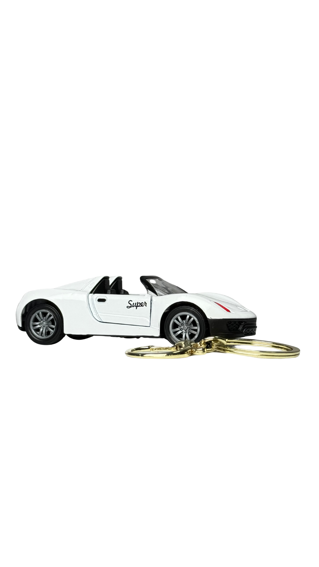 Toyota Supra Style Sports Car White Finish with Functional Opening Doors Keychain | Hellzone