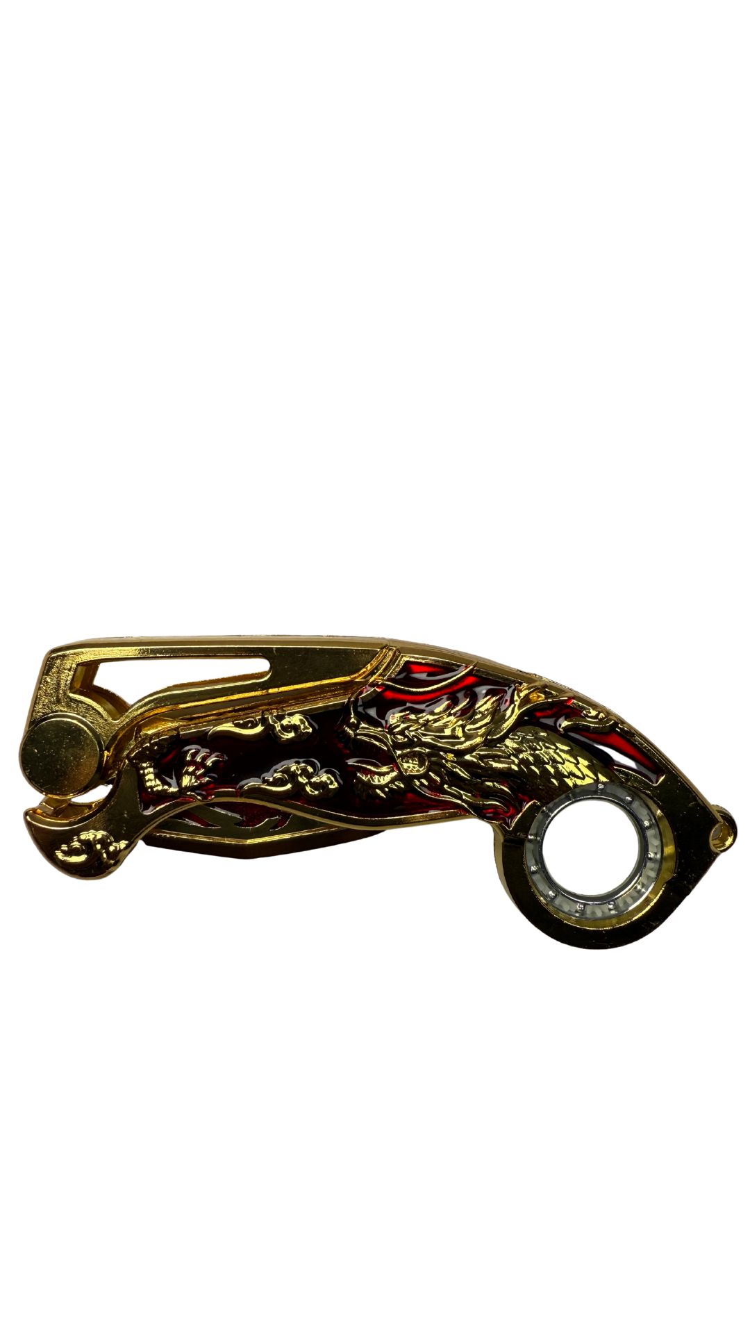 Imperial Gold Dragon Karambit Folding Knife - Red & Gold | Hellzone