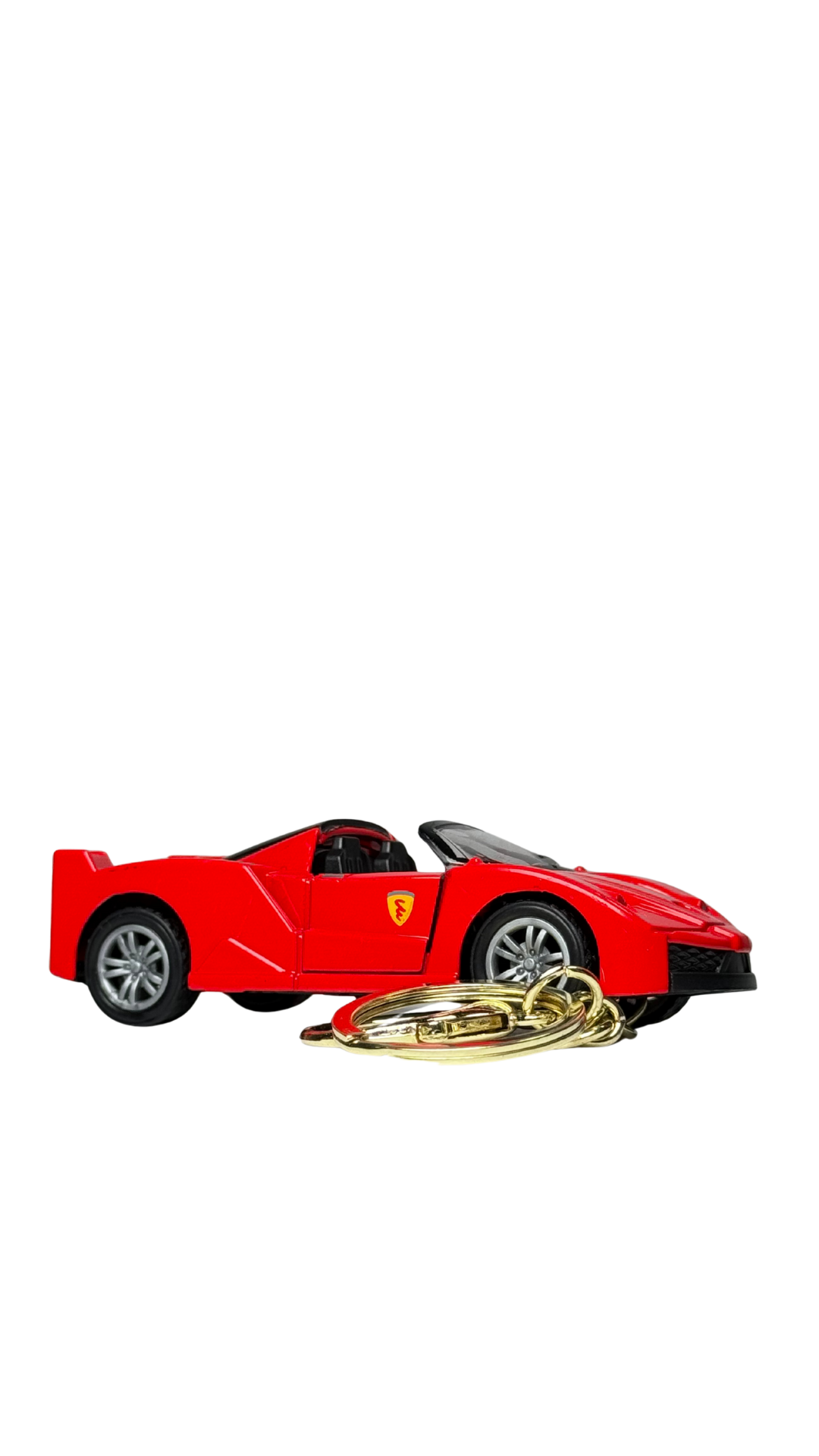 Classic Red Sports Car Convertible Style with Functional Opening Doors Keychain | Hellzone