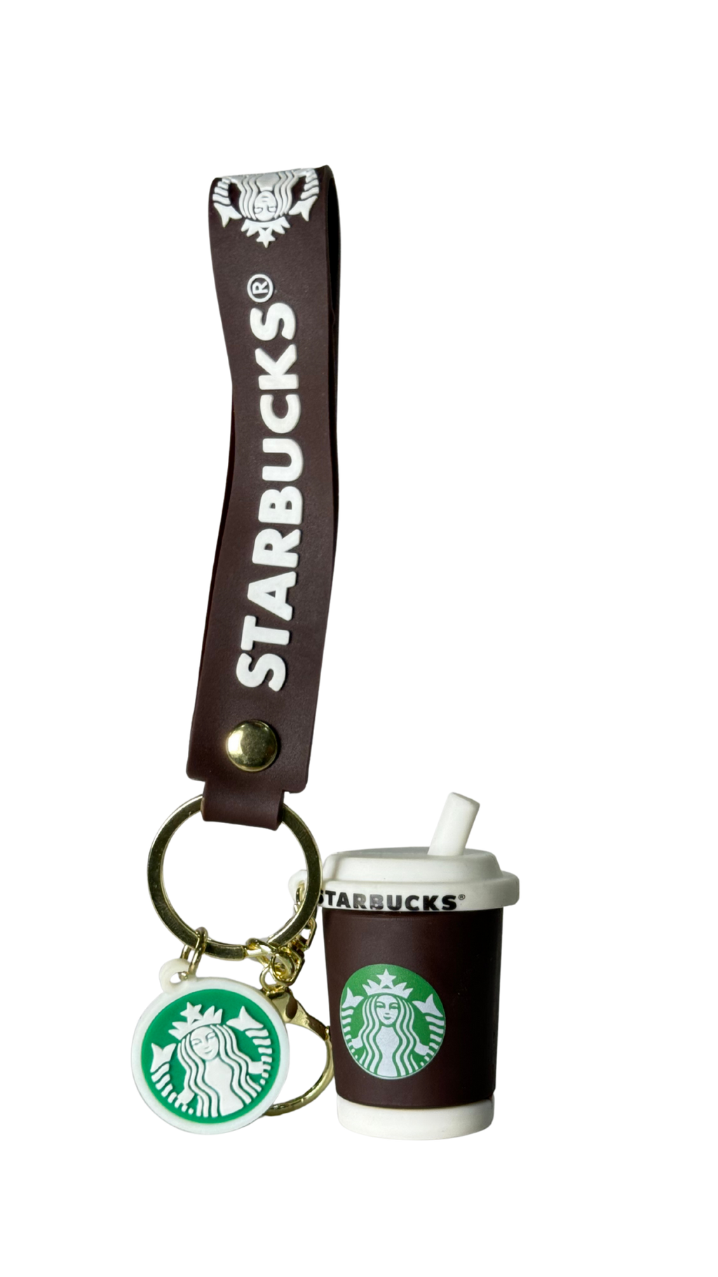 Starbucks Coffee Cup with Siren Logo Charm & Branded Strap Keychain | Hellzone