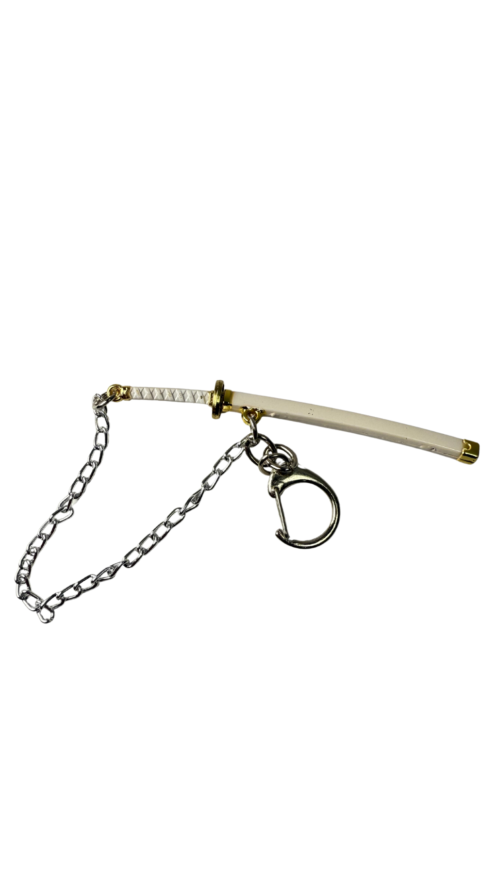 Anime Katana Sword Black or White Scabbard with Decorative Metal Chain | Hellzone