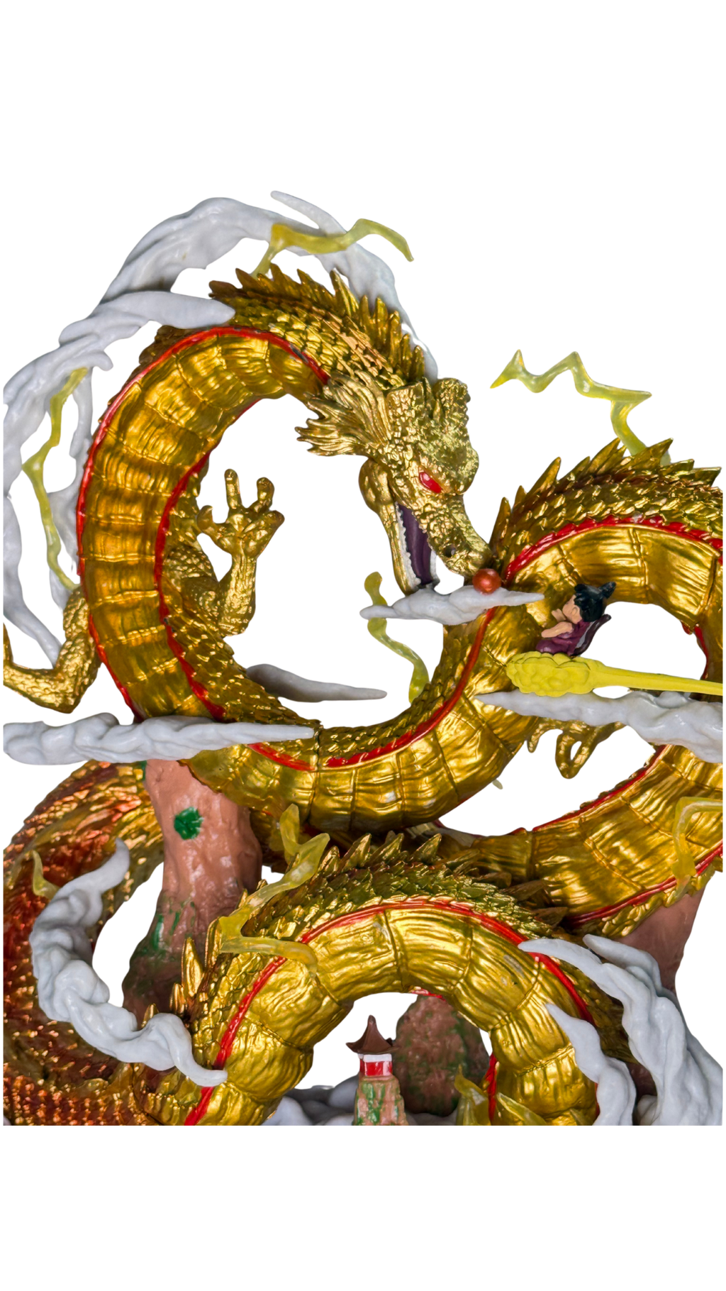 Golden Imperial Dragon Statue with Cloud Action Figure (22Cm) Hellzone