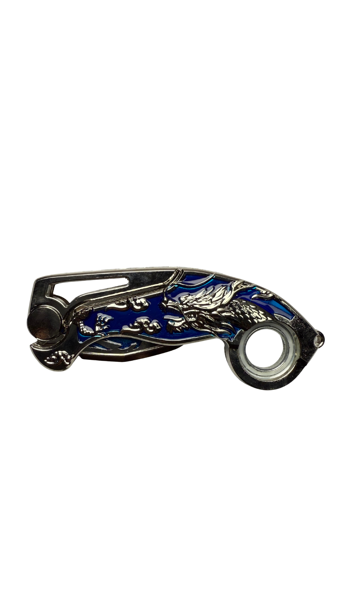 Ice Dragon Karambit Folding Knife - Blue & Silver | Hellzone