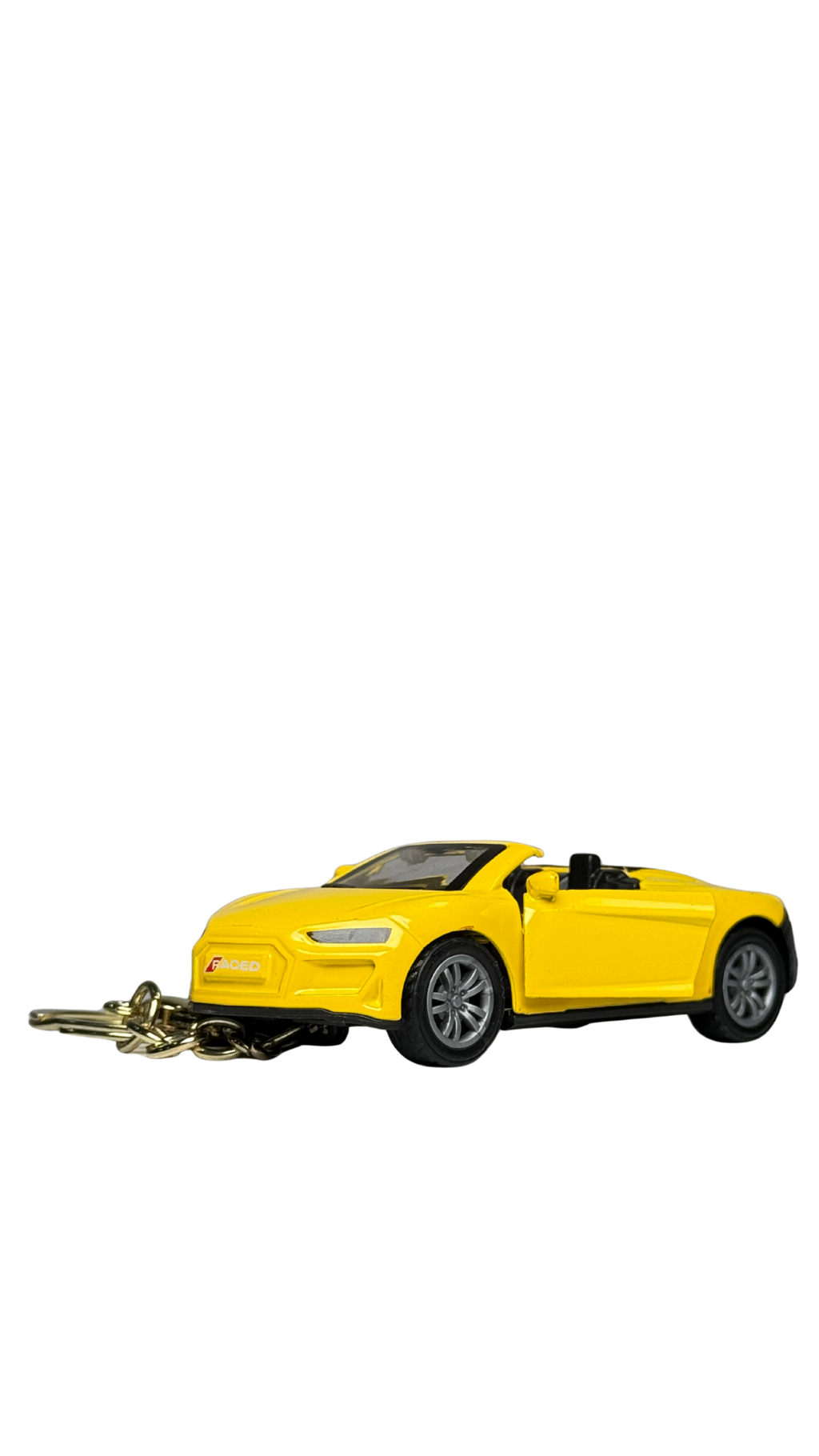 Sports Car Glossy Yellow Finish with Functional Opening Doors & Gold Ring Keychain | Hellzone