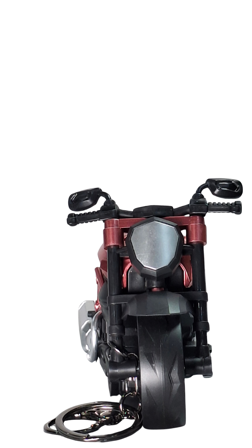 Muscle Naked Motorcycle Dark Red Finish Front View Replica Keychain | Hellzone