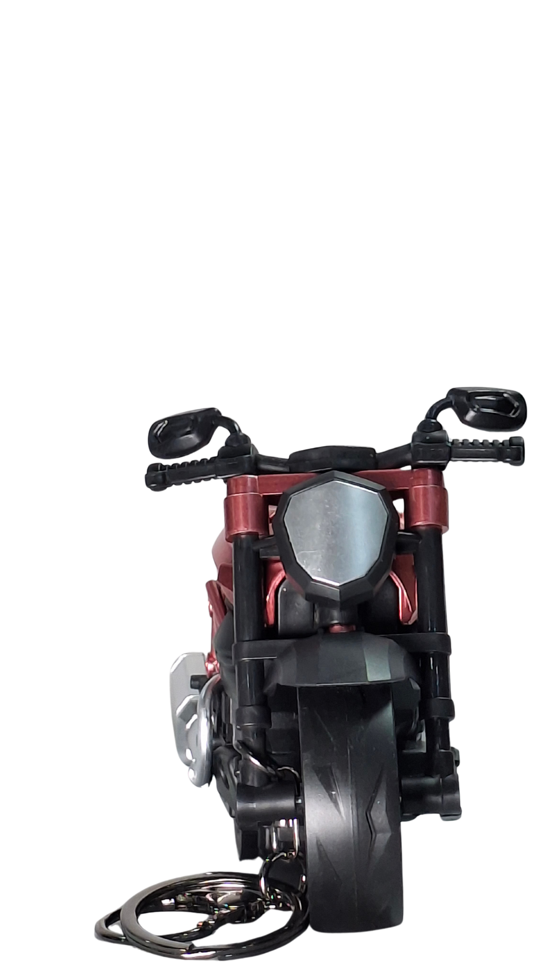 Muscle Naked Motorcycle Dark Red Finish Front View Replica Keychain | Hellzone