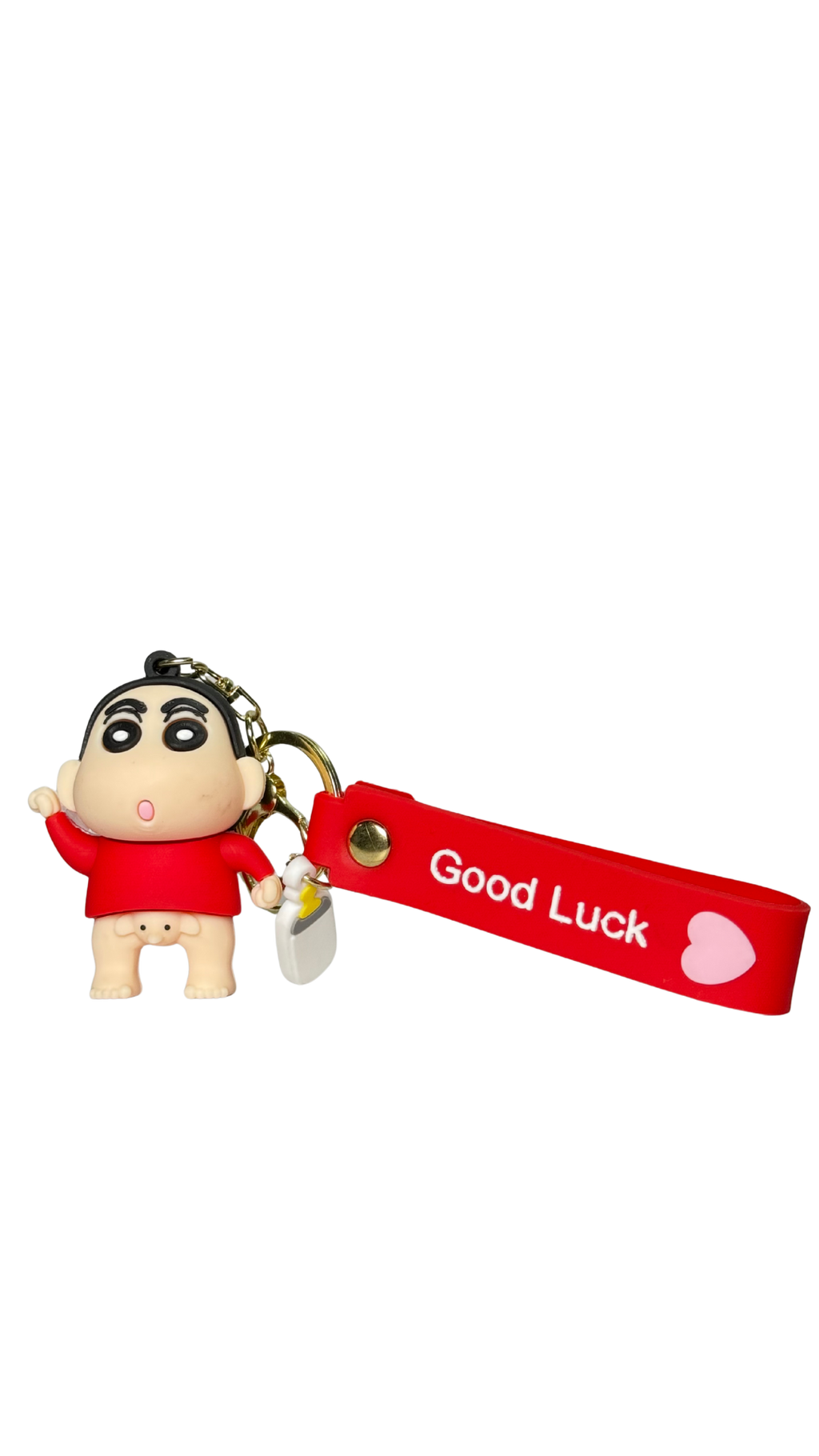 Shin-chan Red "Good Luck" Strap Keychain | Hellzone