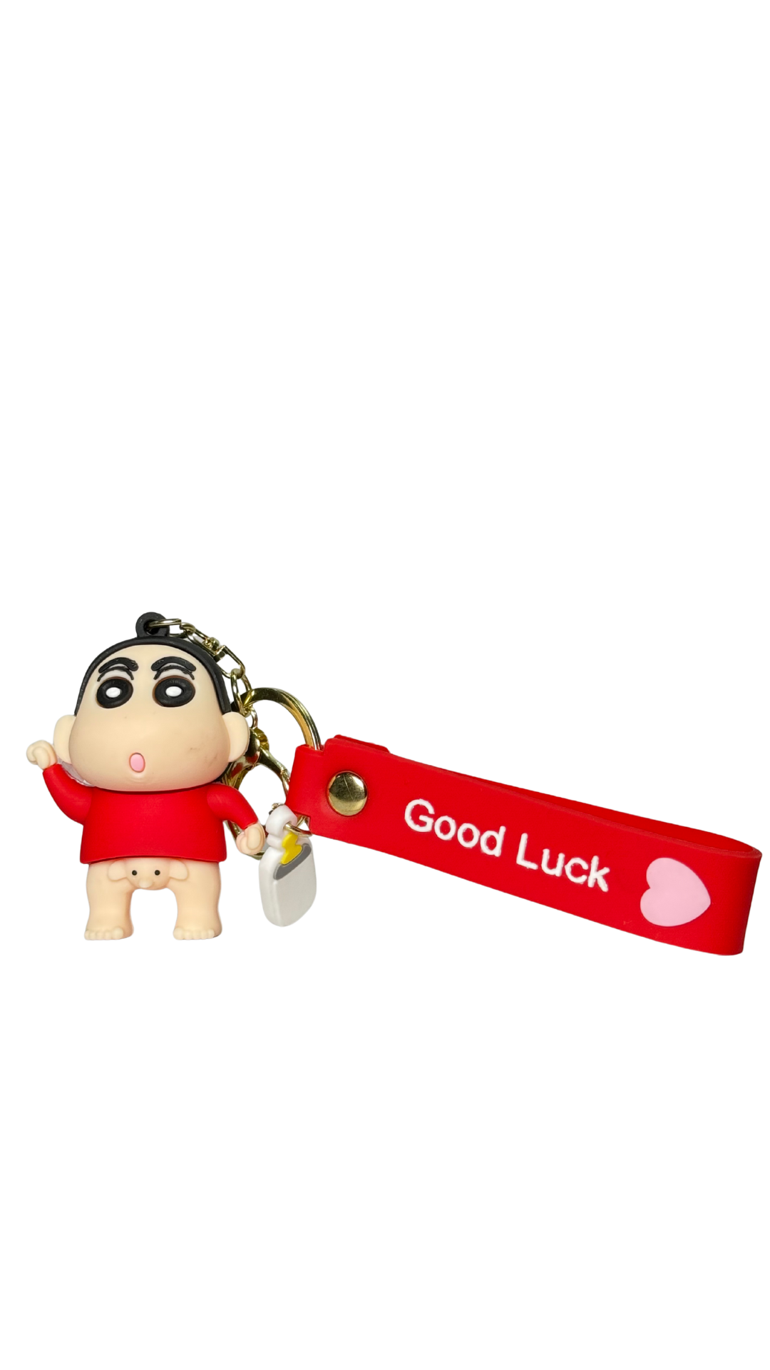 Shin-chan Red "Good Luck" Strap Keychain | Hellzone