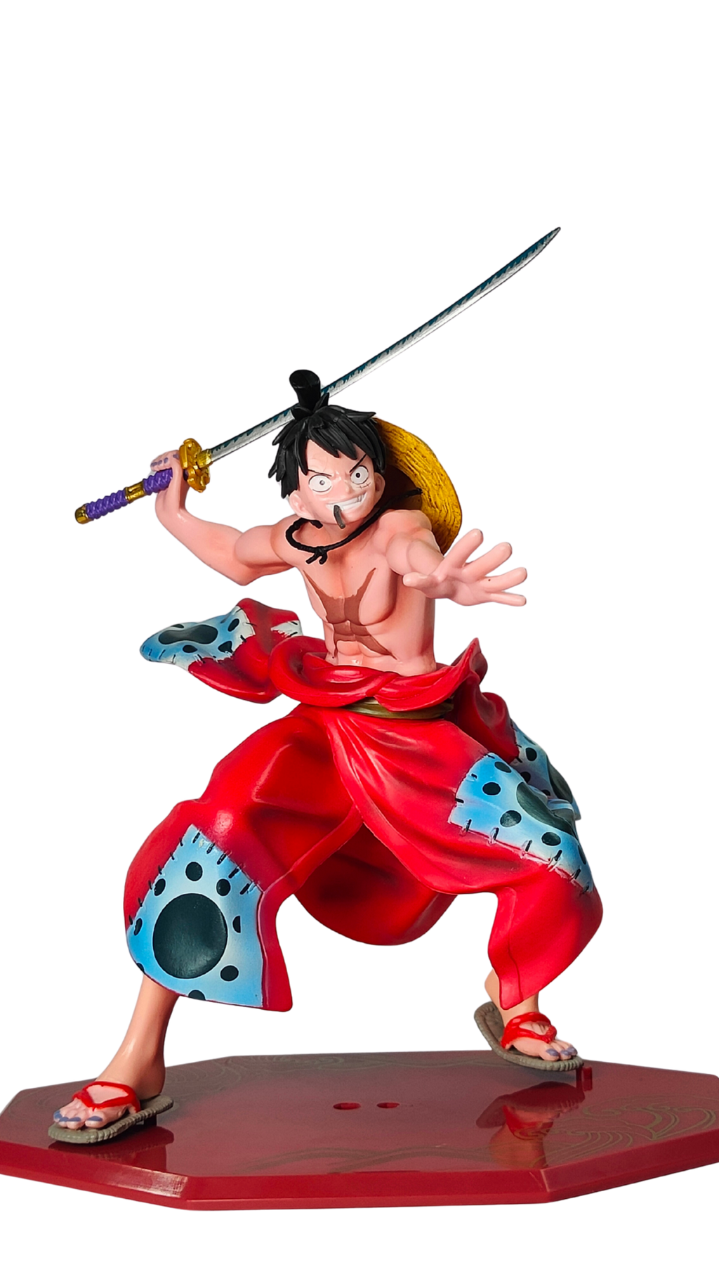 Monkey D. Luffy Dynamic Attack Pose with Katana Sword Action Figure (18Cm)