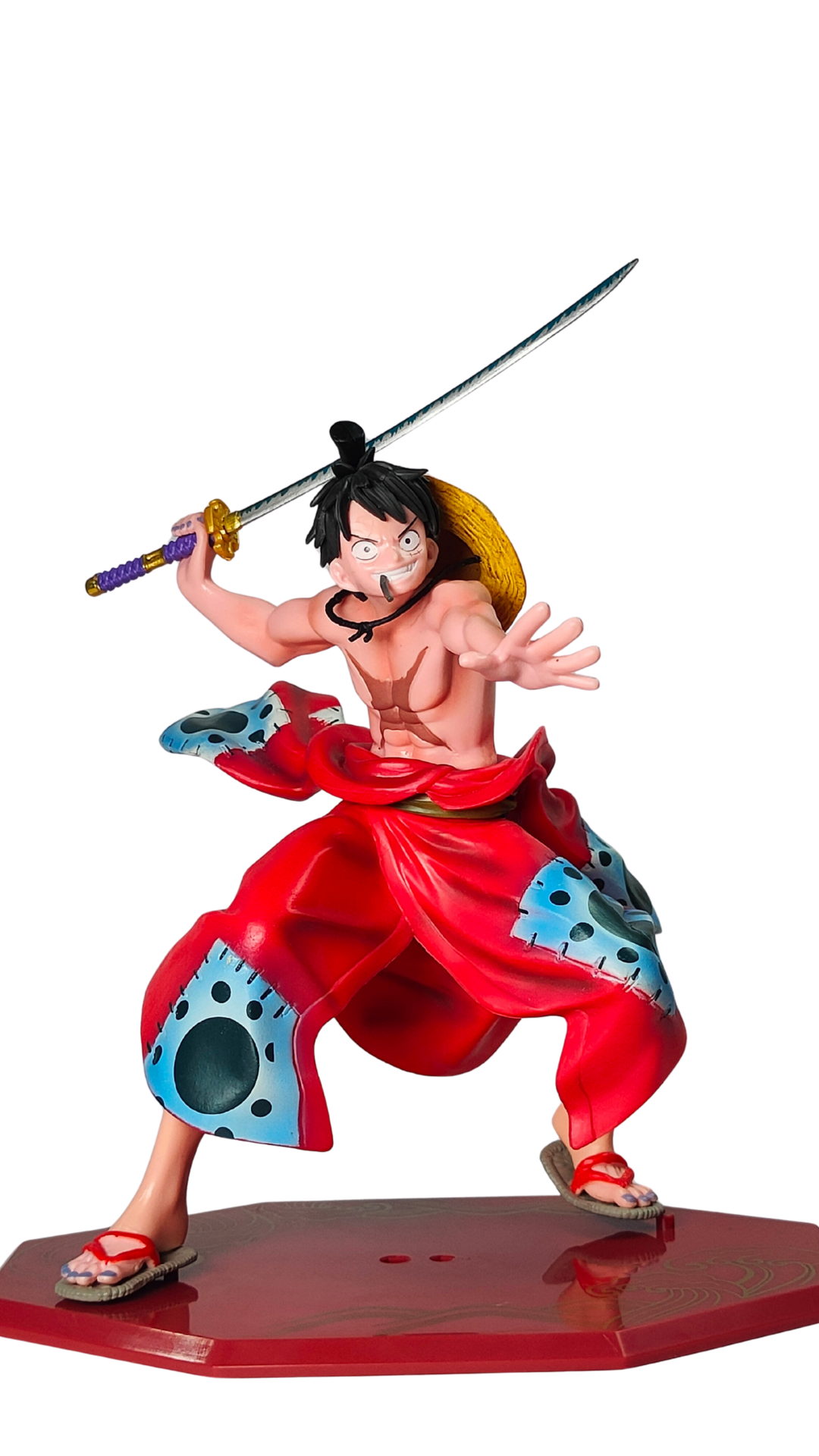 Monkey D. Luffy Dynamic Attack Pose with Katana Sword Action Figure (18Cm)