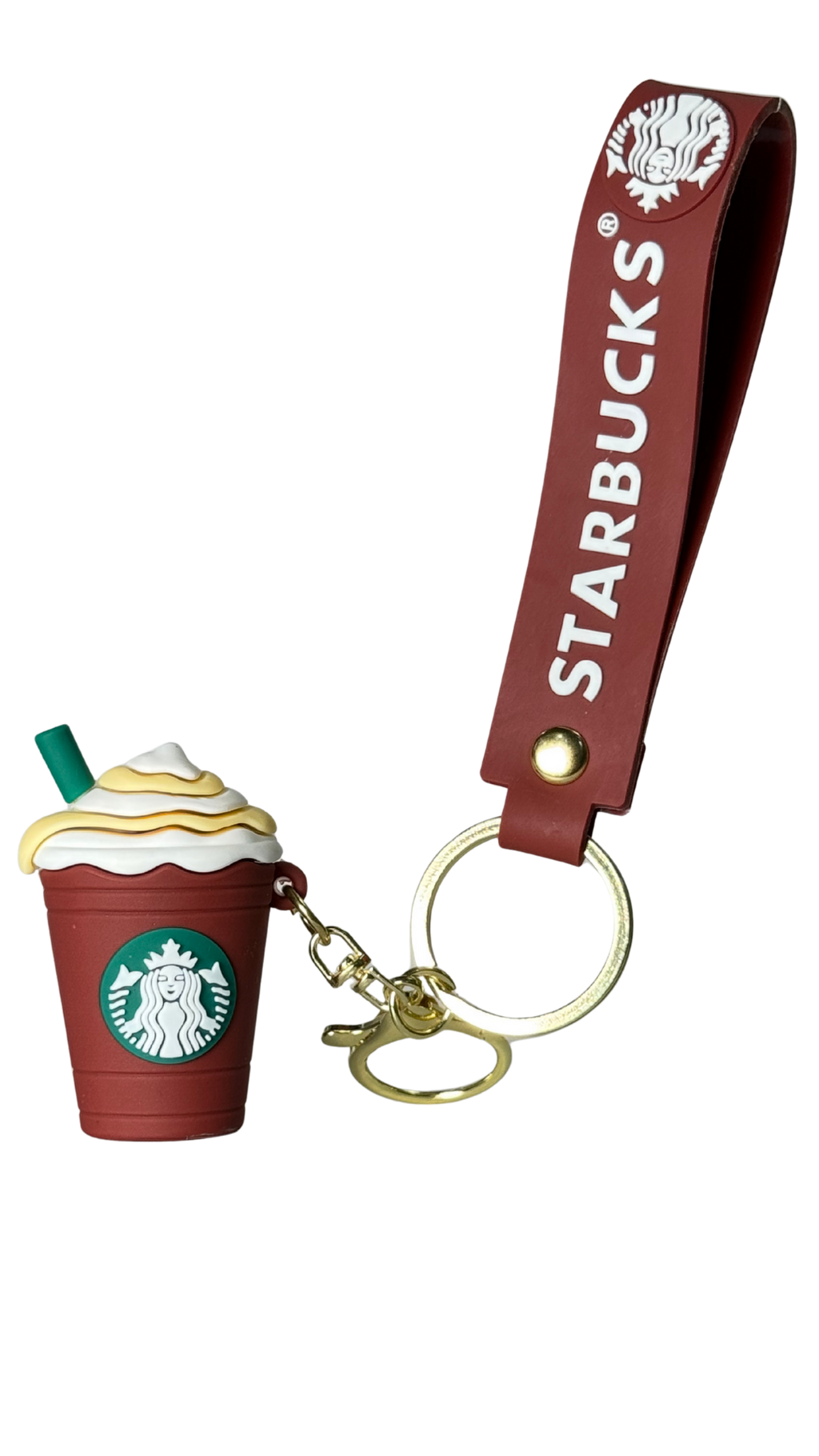 Starbucks Coffee Cup Dark Red Branded Wrist Strap Keychain | Hellzone