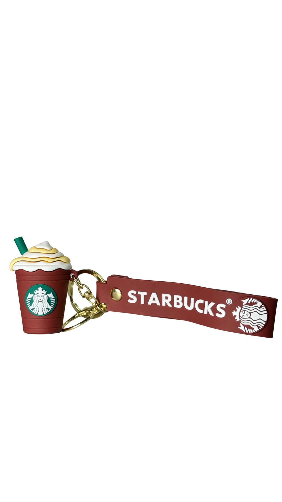 Starbucks Coffee Cup Dark Red Branded Wrist Strap Keychain | Hellzone