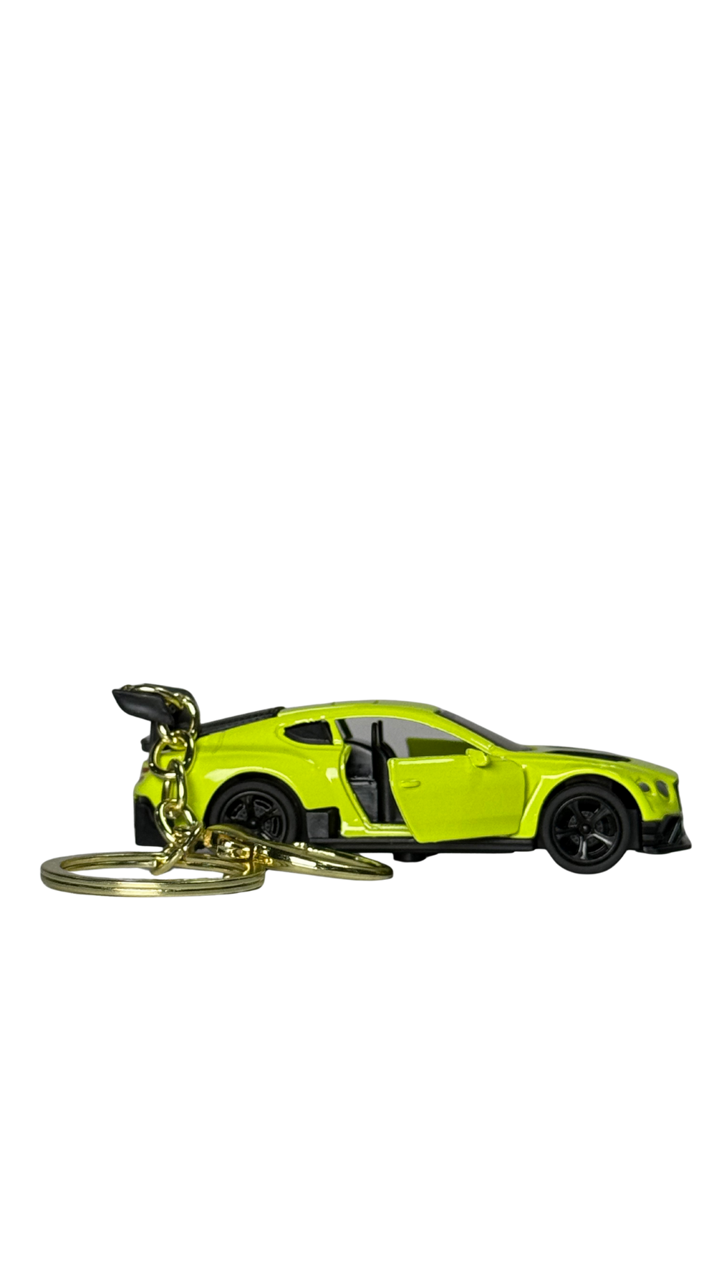 GT Race Car Neon Yellow Finish with Functional Opening Doors & Spoiler Keychain | Hellzone