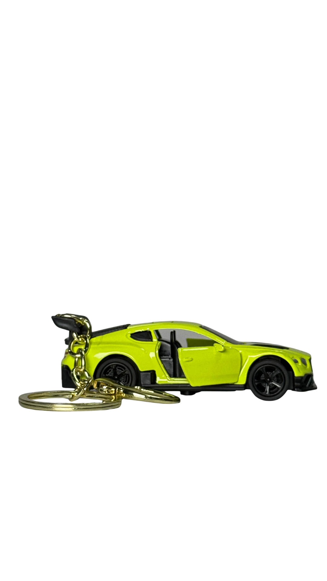 GT Race Car Neon Yellow Finish with Functional Opening Doors & Spoiler Keychain | Hellzone