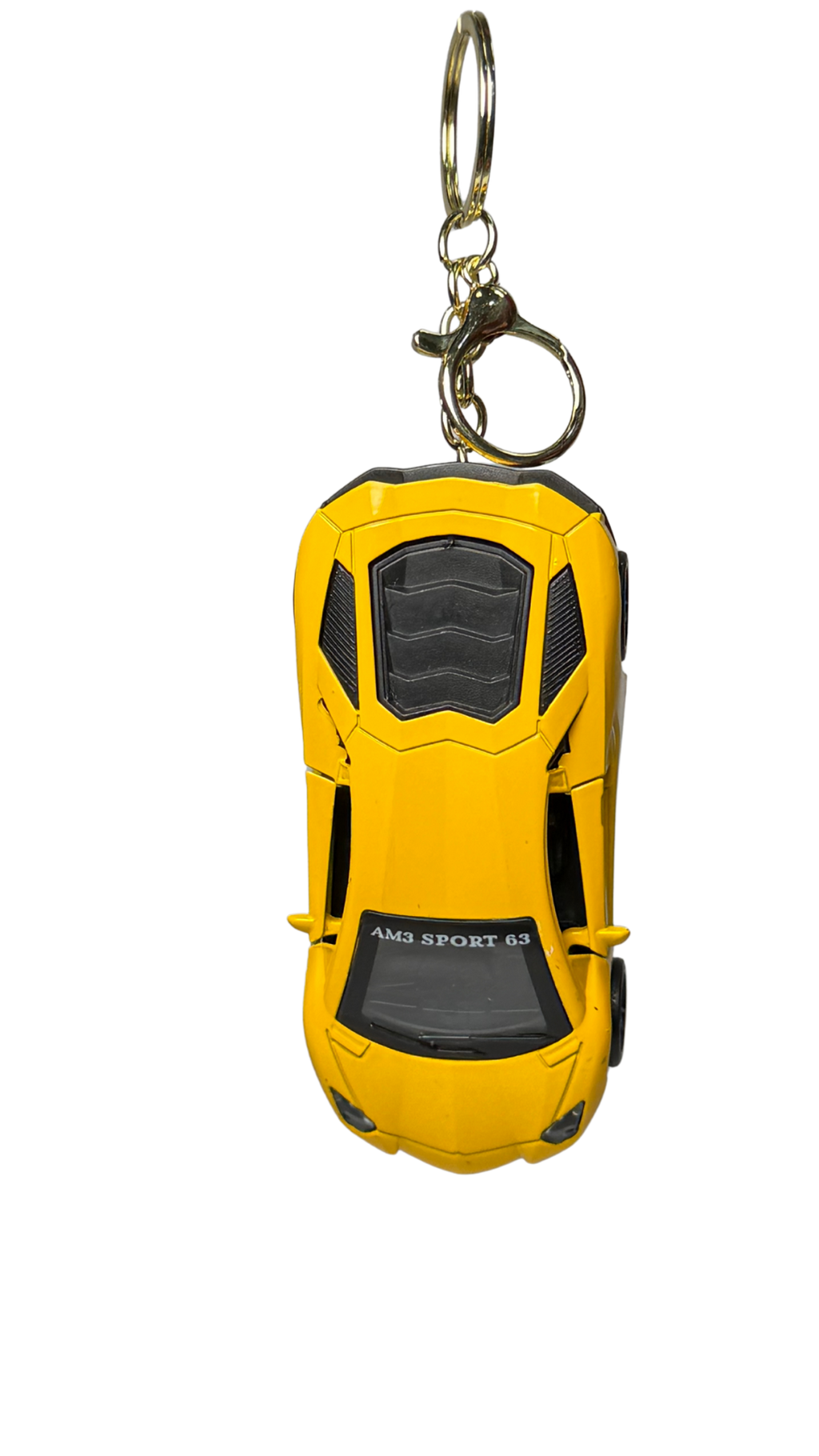Hypercar Sports Car Glossy Yellow Finish Lamborghini Style Keychain | Hellzone