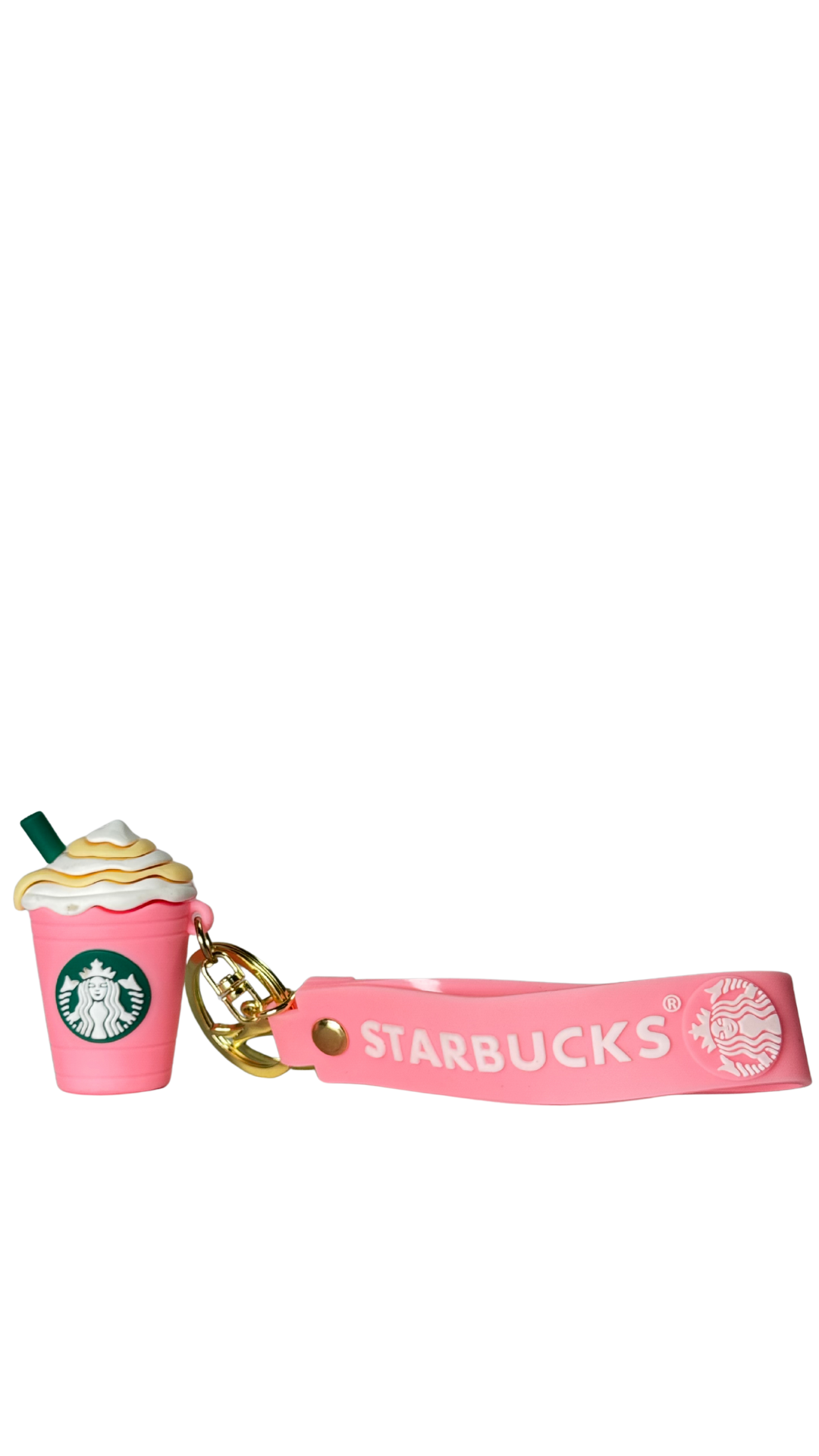 Starbucks Pink Coffee Cup with Branded Wrist Strap Keychain | Hellzone