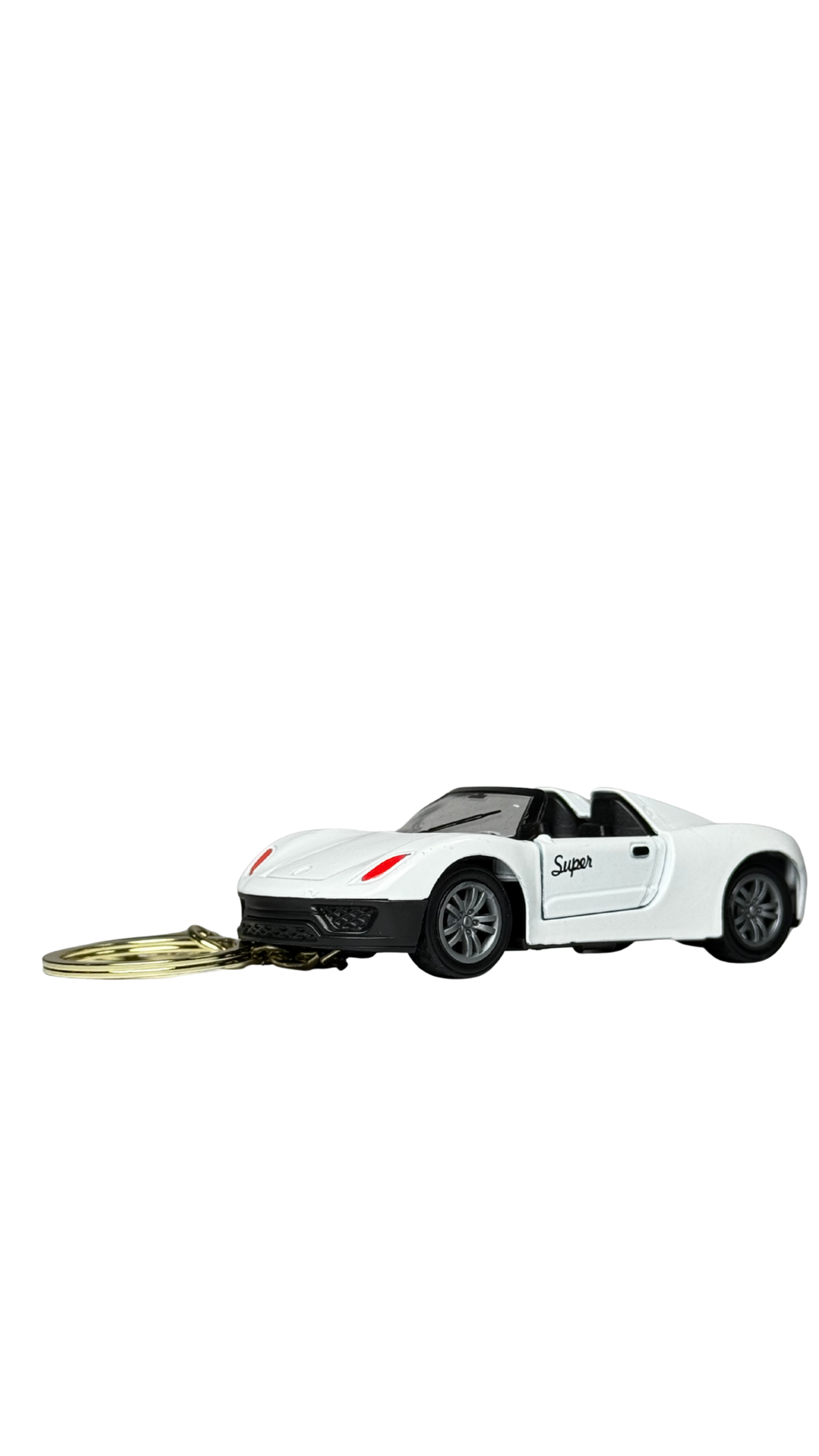Toyota Supra Style Sports Car White Finish with Functional Opening Doors Keychain | Hellzone
