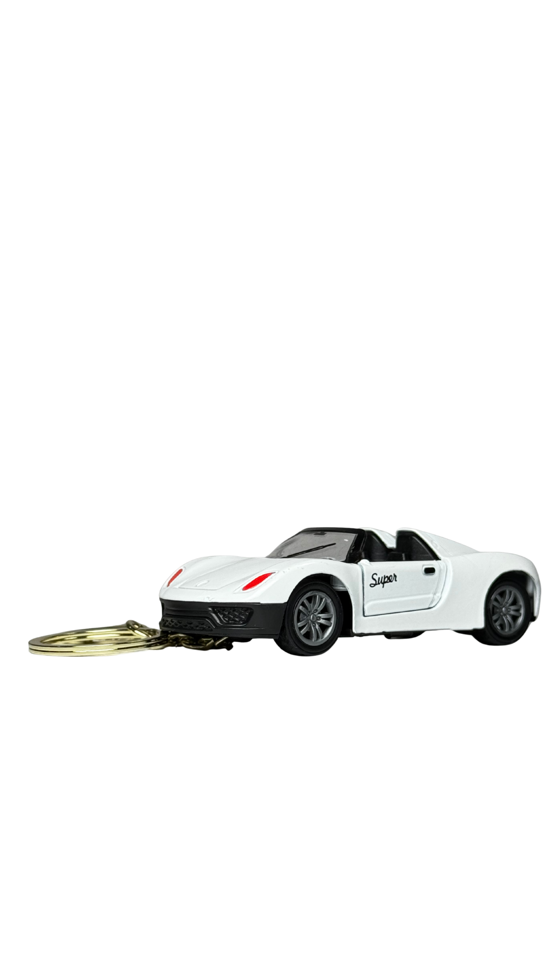 Toyota Supra Style Sports Car White Finish with Functional Opening Doors Keychain | Hellzone