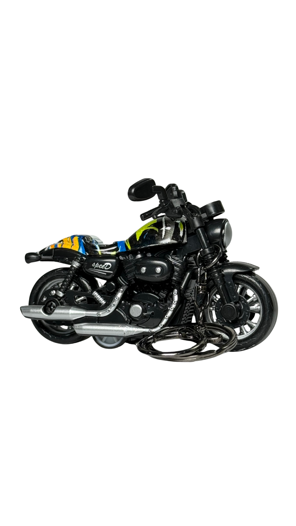 Racing Sport Motorcycle Black & Yellow Detailed Replica Keychain | Hellzone