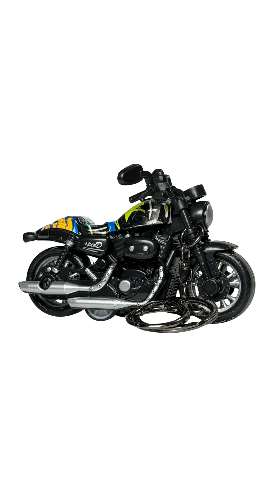 Racing Sport Motorcycle Black & Yellow Detailed Replica Keychain | Hellzone