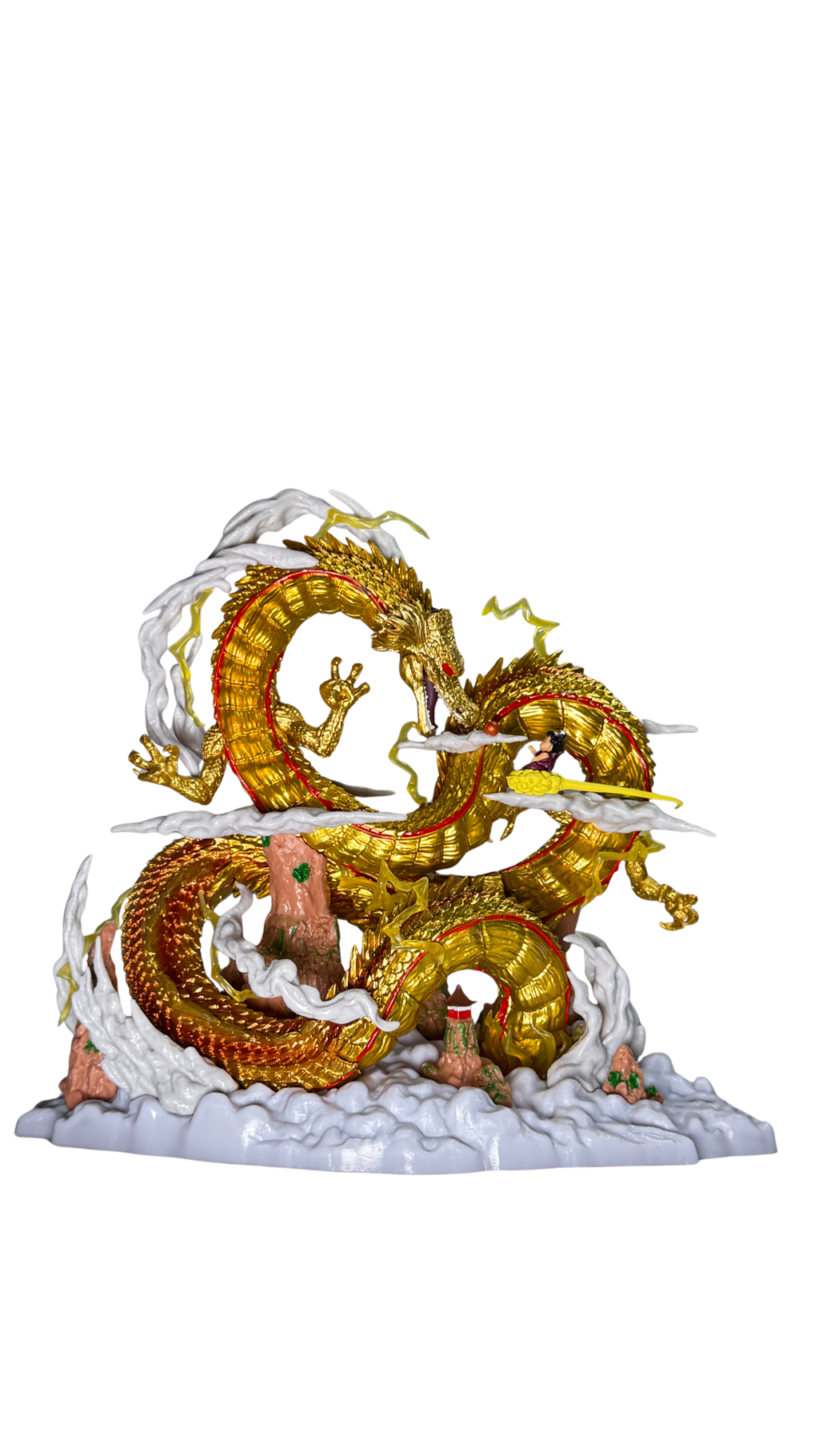 Golden Imperial Dragon Statue with Cloud Action Figure (22Cm) Hellzone