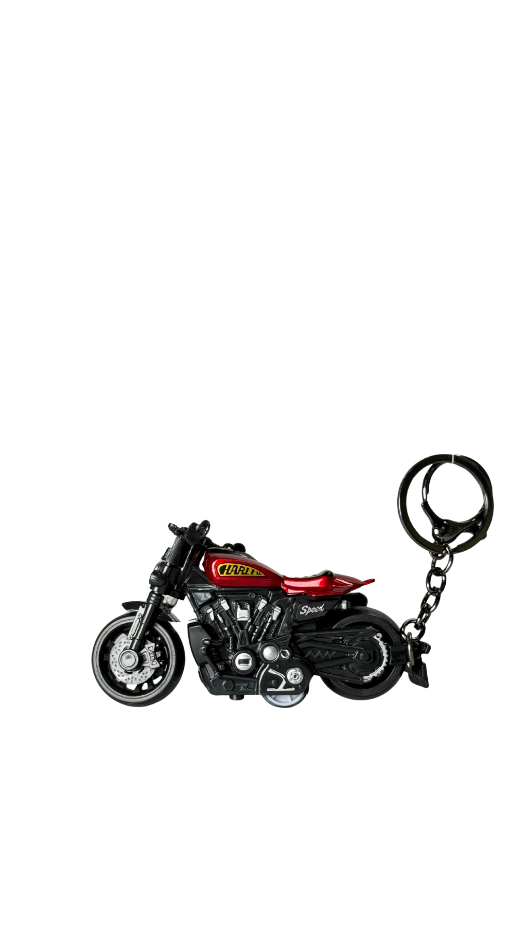 Premium Red Cruiser Motorcycle Keychain | 3D Metal Biker Keychain | Hellzone