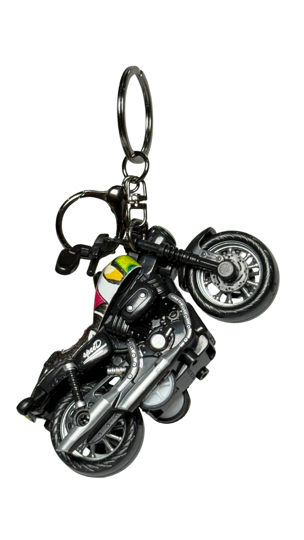 Cruiser Chopper Motorcycle Black & Abstract Color Tank Replica Keychain | Hellzone