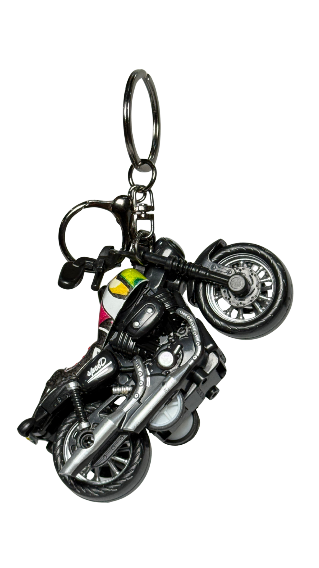 Cruiser Chopper Motorcycle Black & Abstract Color Tank Replica Keychain | Hellzone