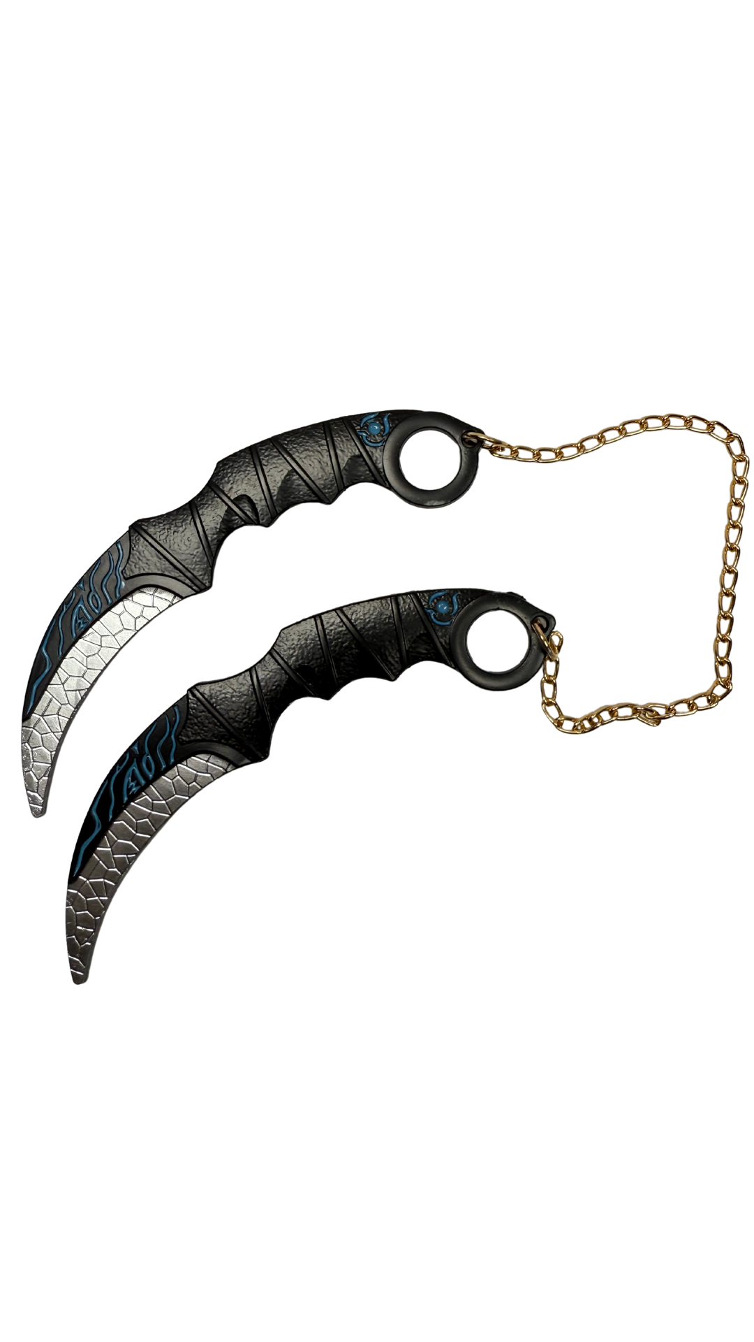 Dual Shadow Karambit Black & Blue Cyberpunk Weapon | Hellzone