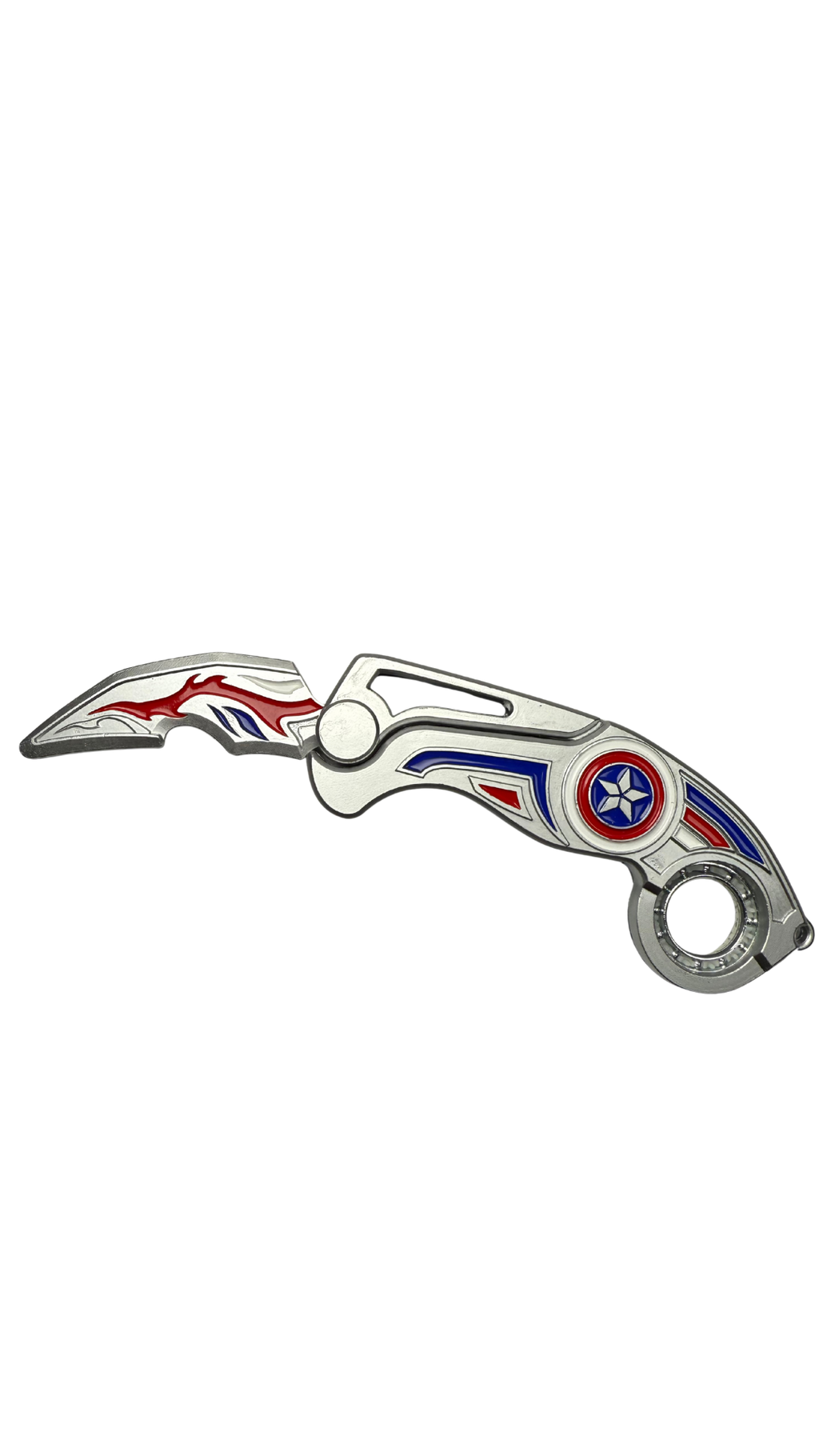 Patriotic Shield Karambit Folding Knife - Captain America Style Superhero | Hellzone