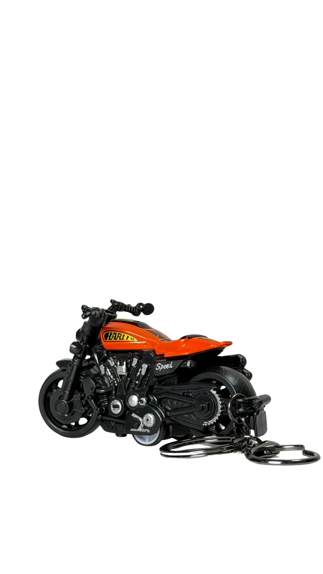 Sport Cruiser Motorcycle Orange Tank Detailed Engine Replica Keychain | Hellzone