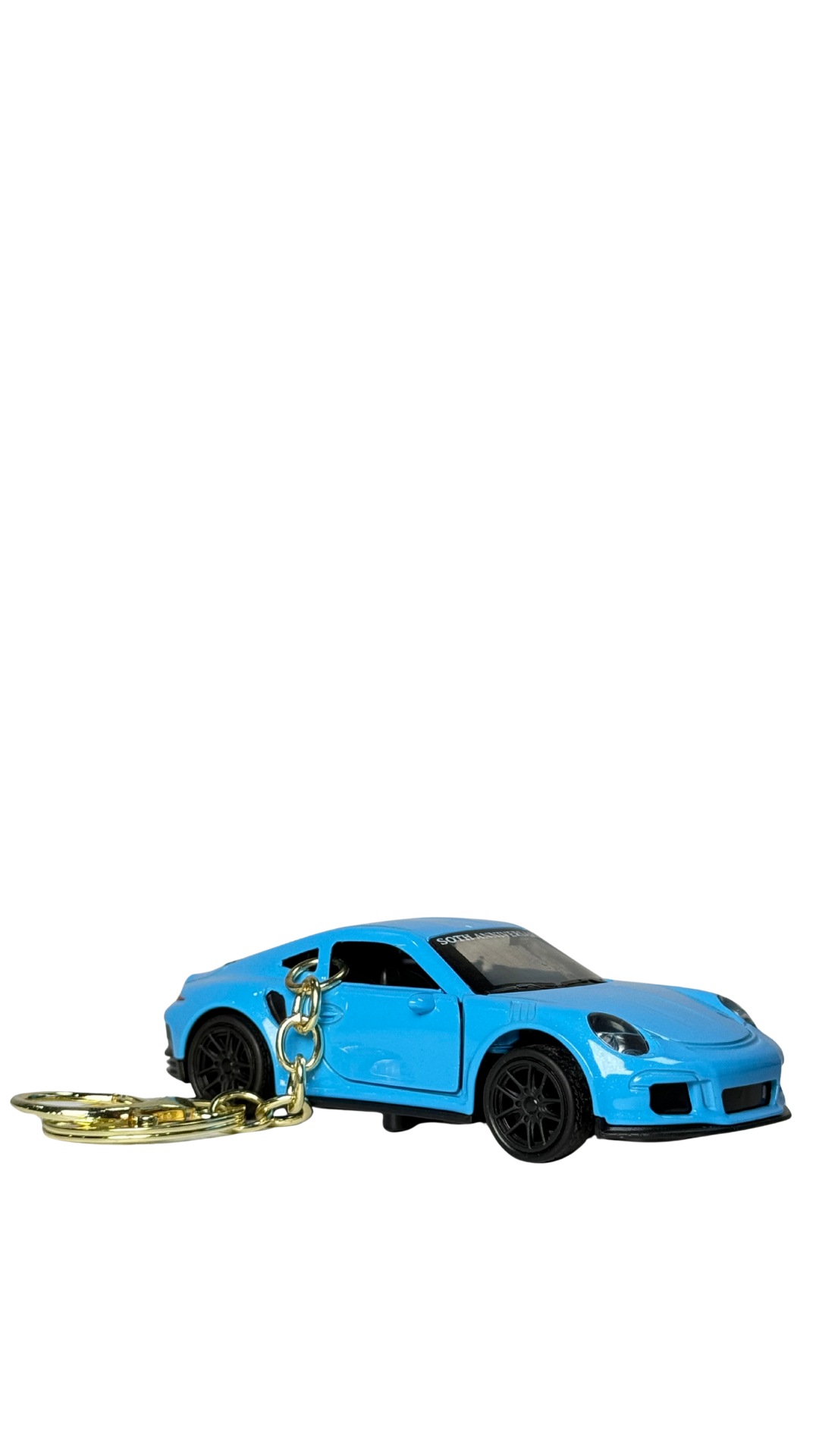 European Sports Car Light Blue 50th Anniversary GT Model Keychain | Hellzone