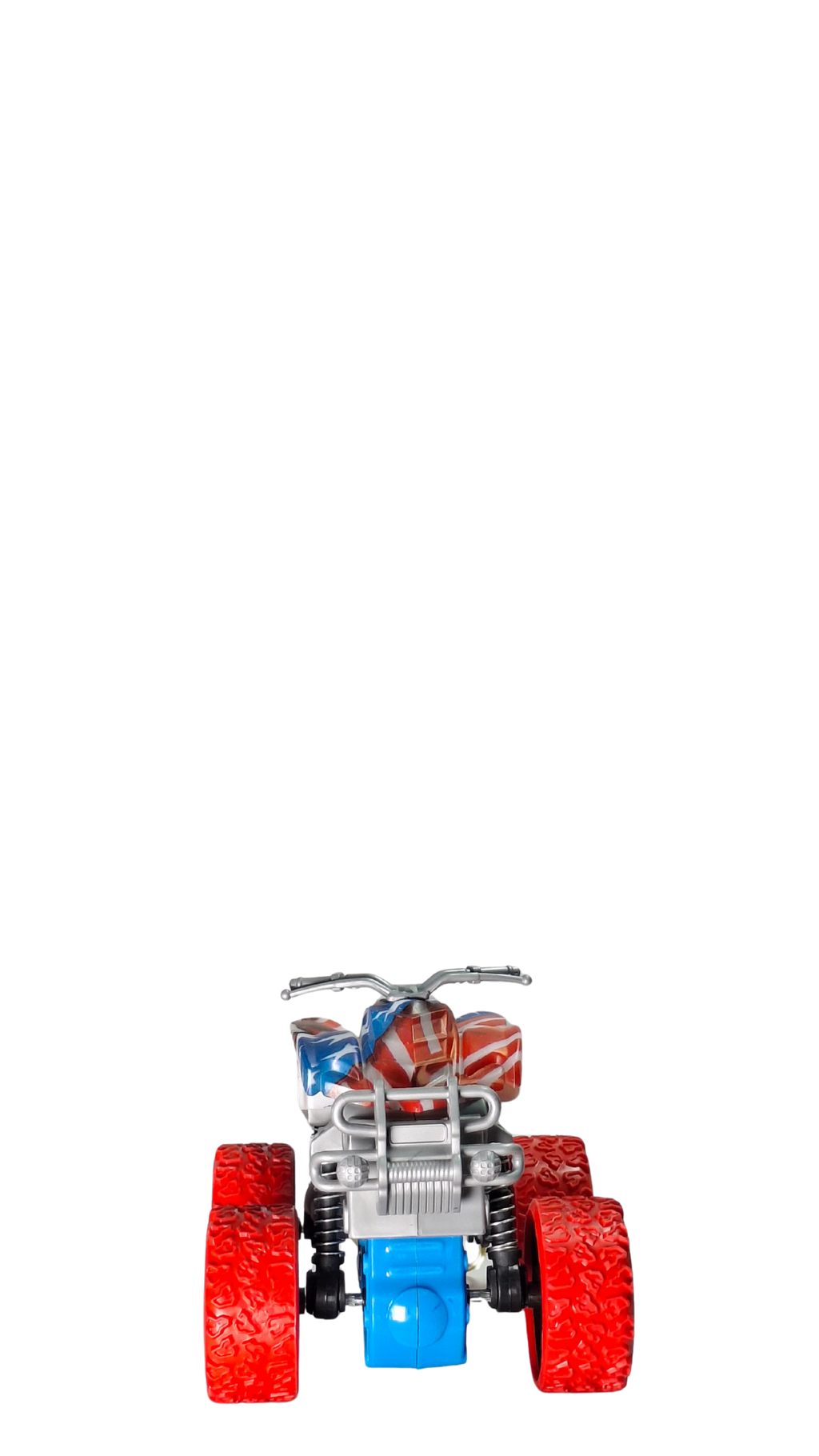 ATV Quad Monster Truck with Red Wheels & American Flag/Camo Body Keychain | Hellzone