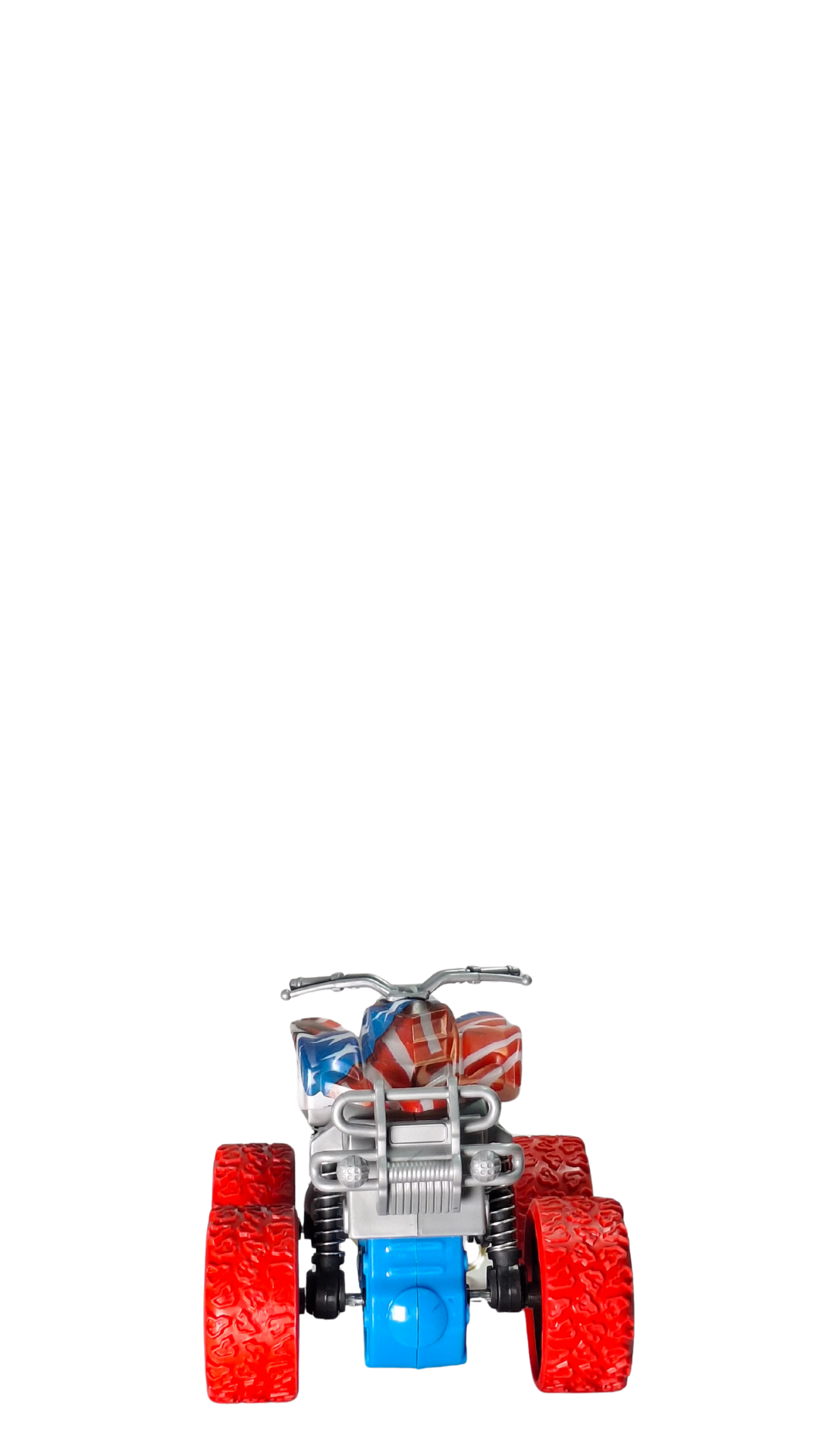 ATV Quad Monster Truck with Red Wheels & American Flag/Camo Body Keychain | Hellzone