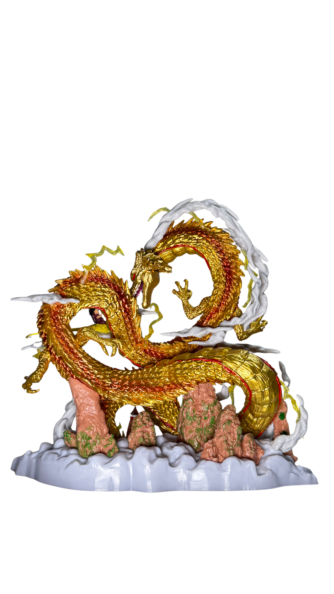 Golden Imperial Dragon Statue with Cloud Action Figure (22Cm) Hellzone