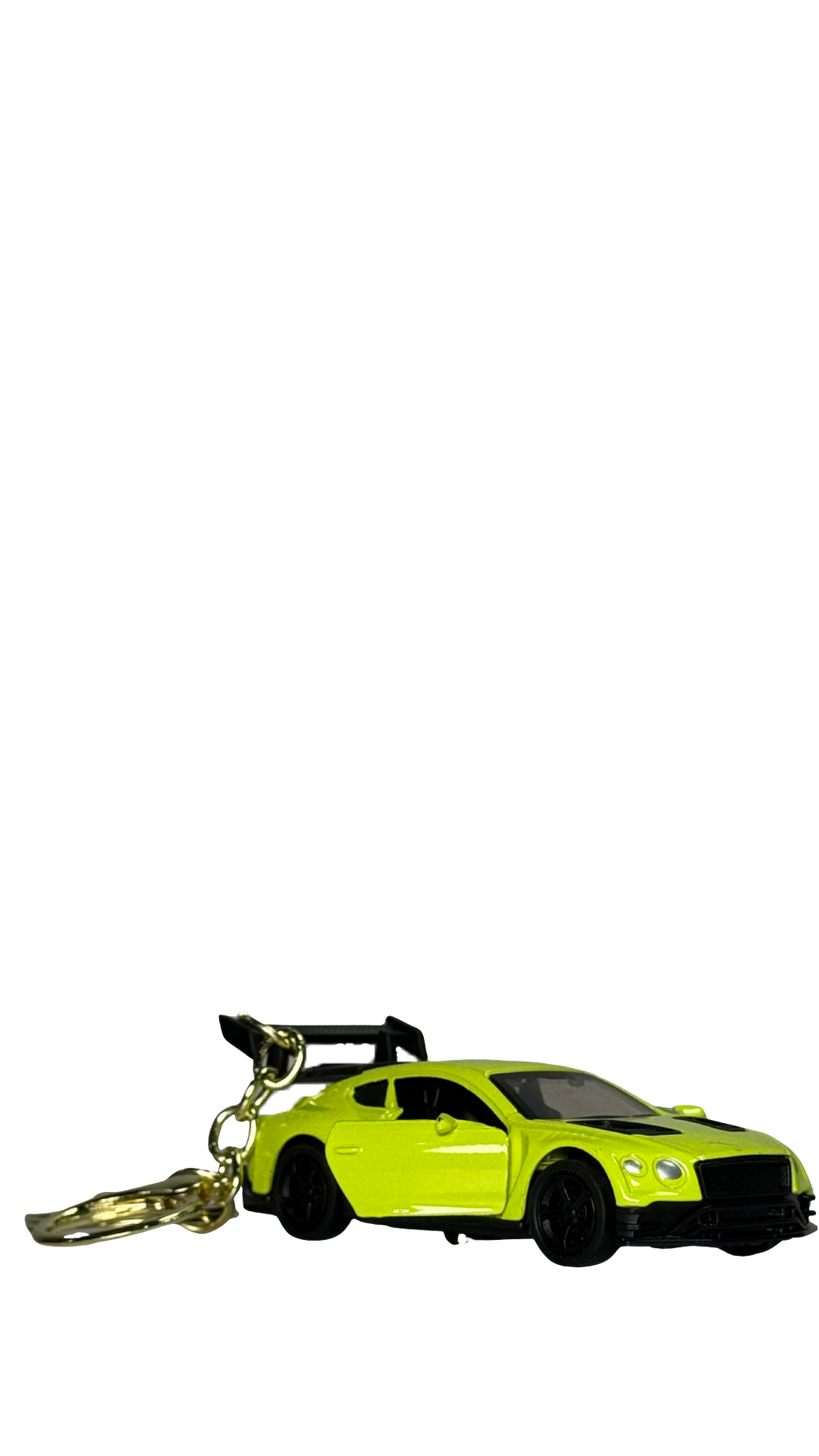 GT Race Car Neon Yellow Finish with Functional Opening Doors & Spoiler Keychain | Hellzone