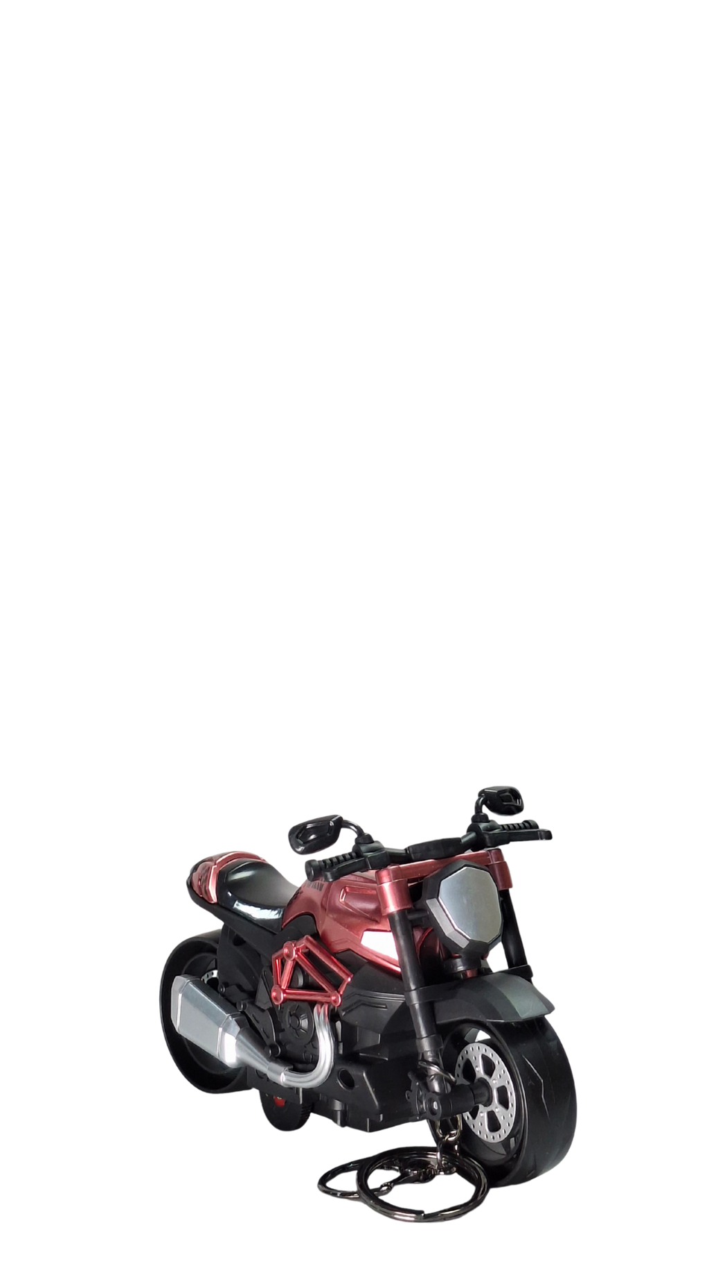 Muscle Naked Motorcycle Dark Red Finish Front View Replica Keychain | Hellzone