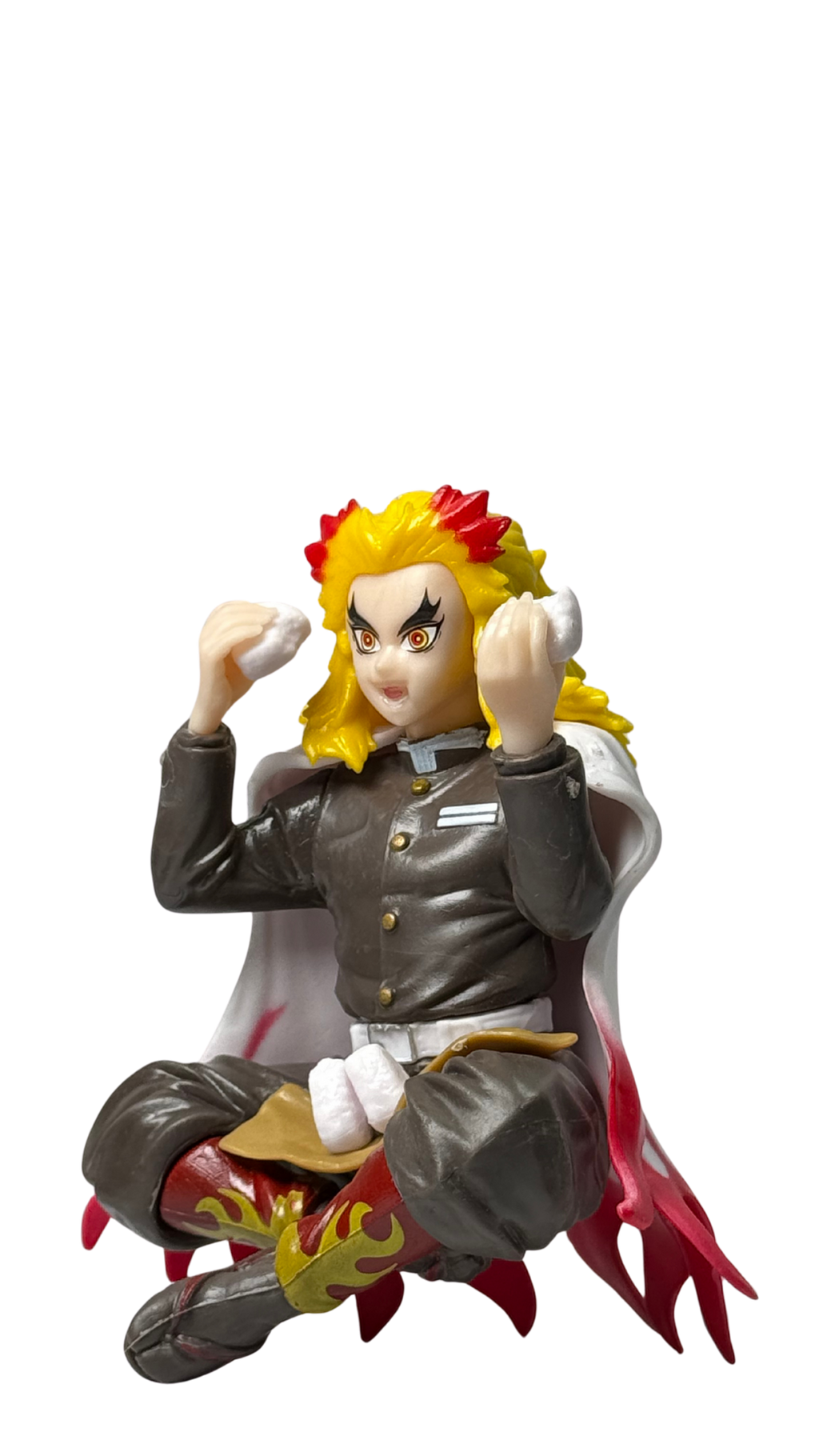 Kyojuro Rengoku Sitting/Perching (Mugen Train Eating Pose) Action Figure (15Cm) Hellzone