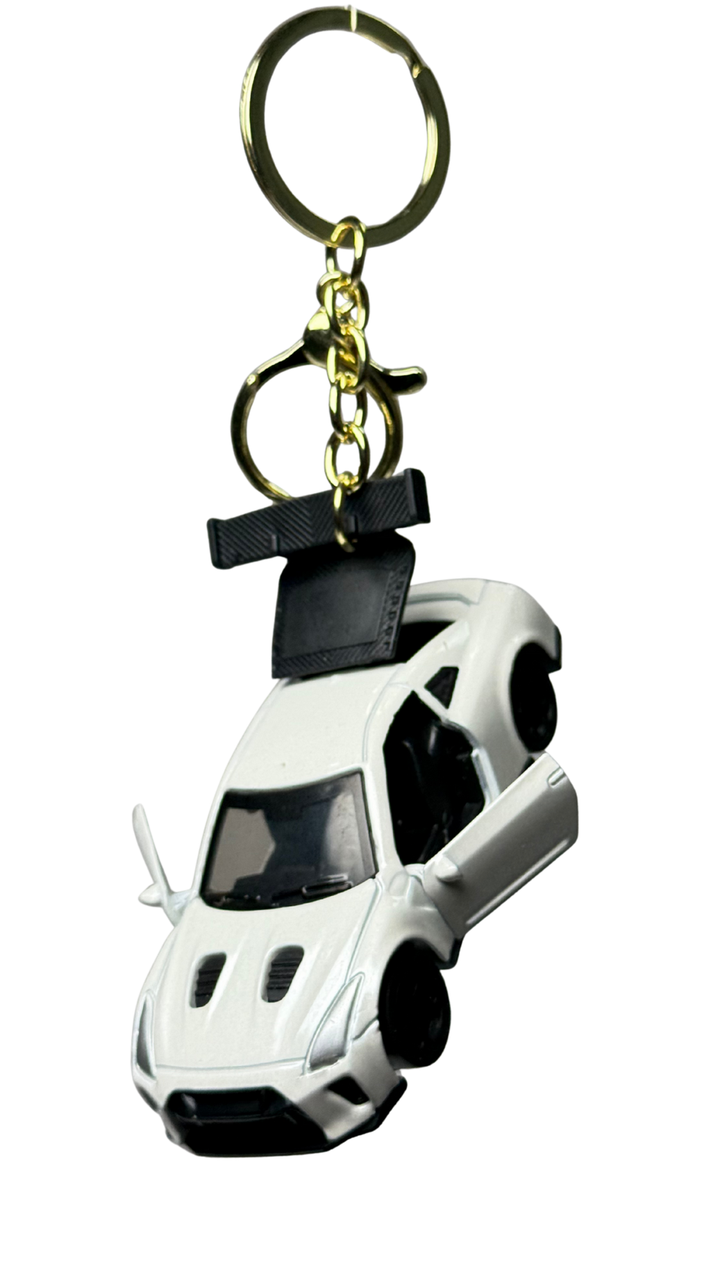 JDM GT Race Car White Finish with Functional Opening Doors & Spoiler Keychain | Hellzone