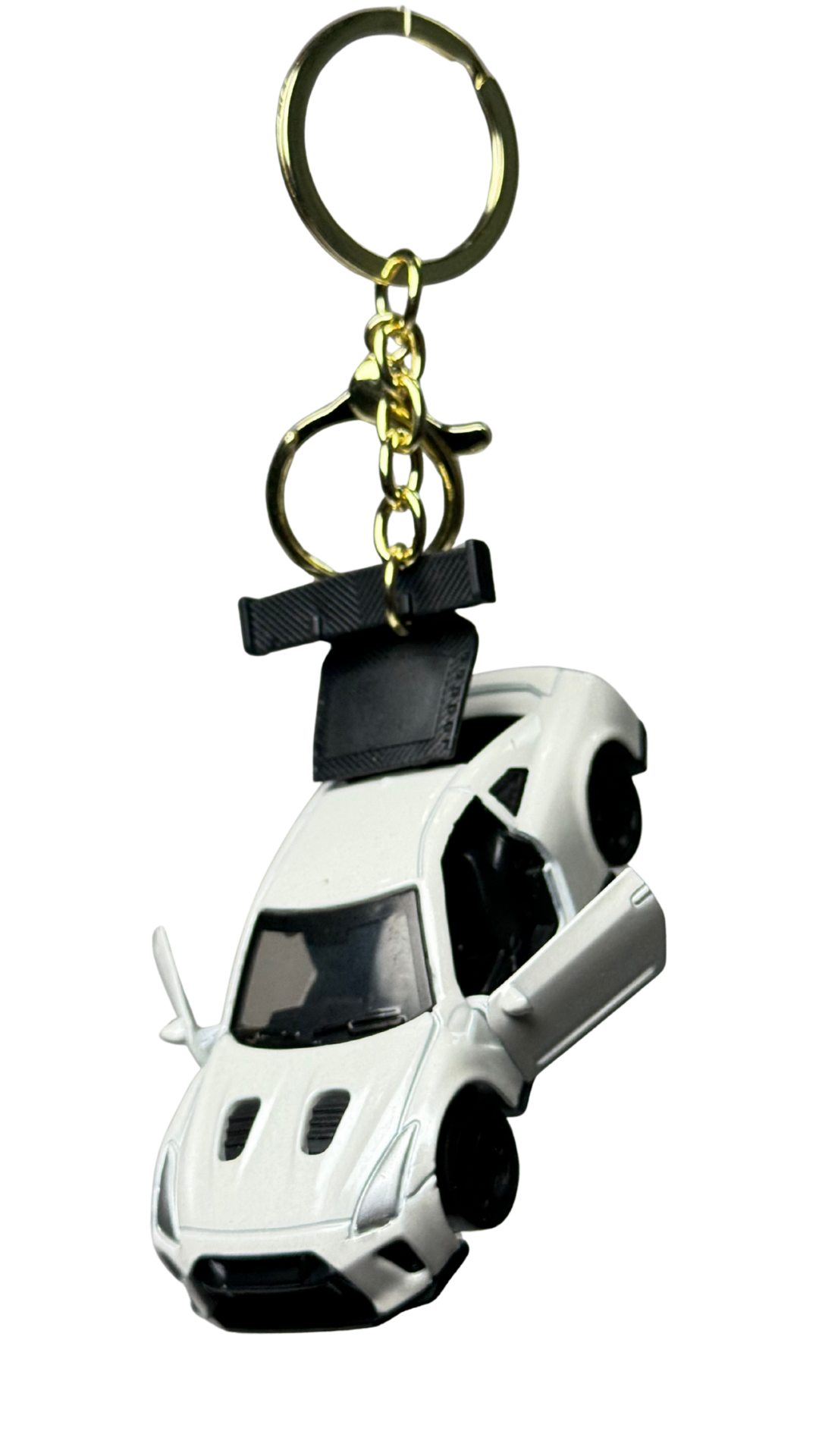 JDM GT Race Car White Finish with Functional Opening Doors & Spoiler Keychain | Hellzone