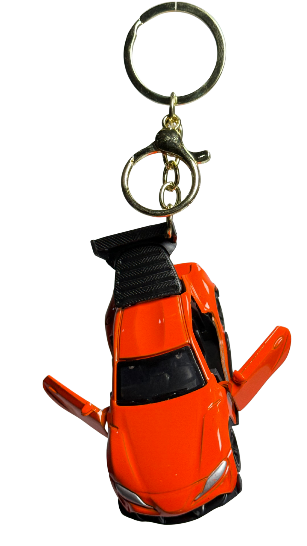 GT Race Car Orange Finish with Functional Opening Doors & Carbon Spoiler Keychain | Hellzone